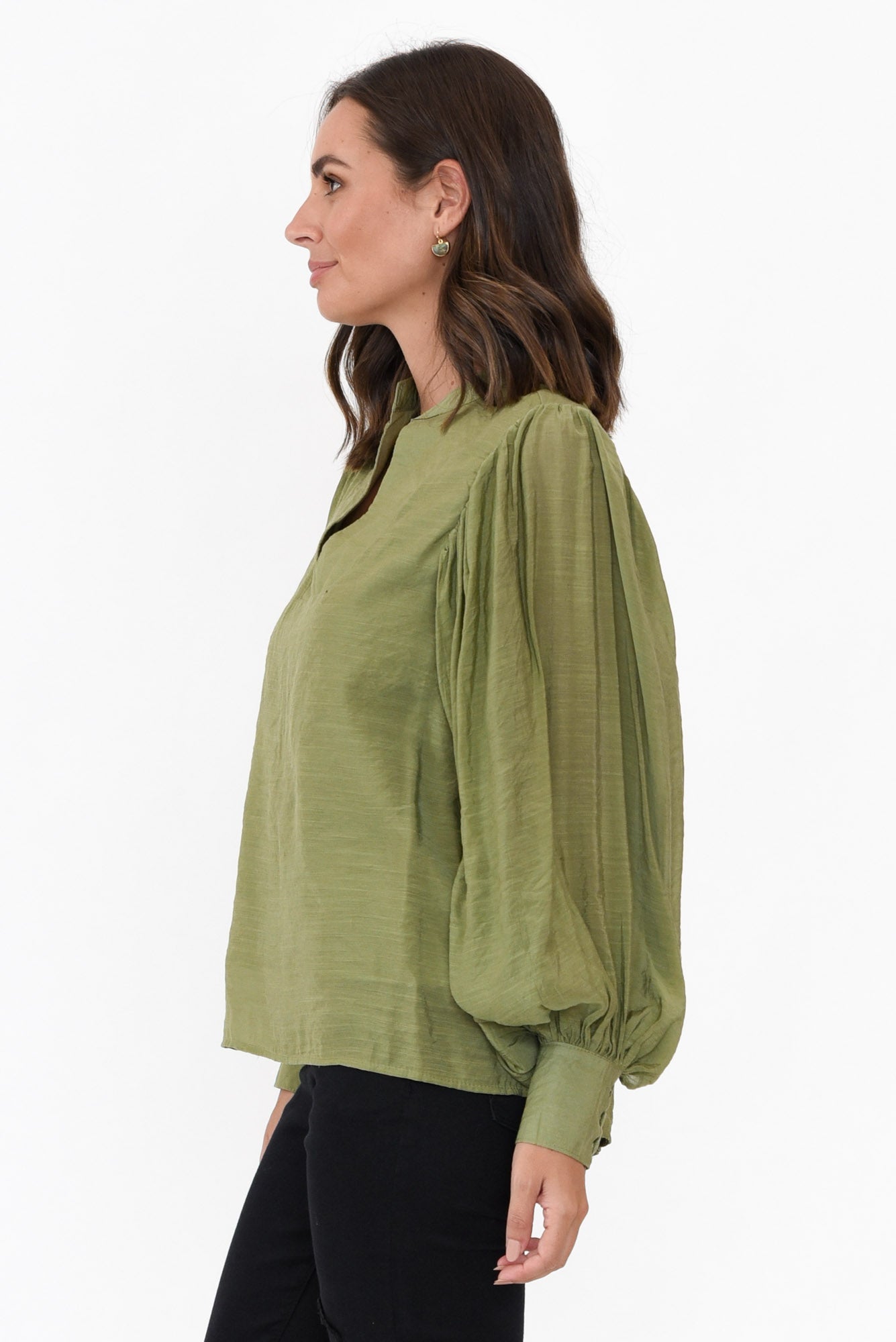 Kane Khaki Cotton Blend Top