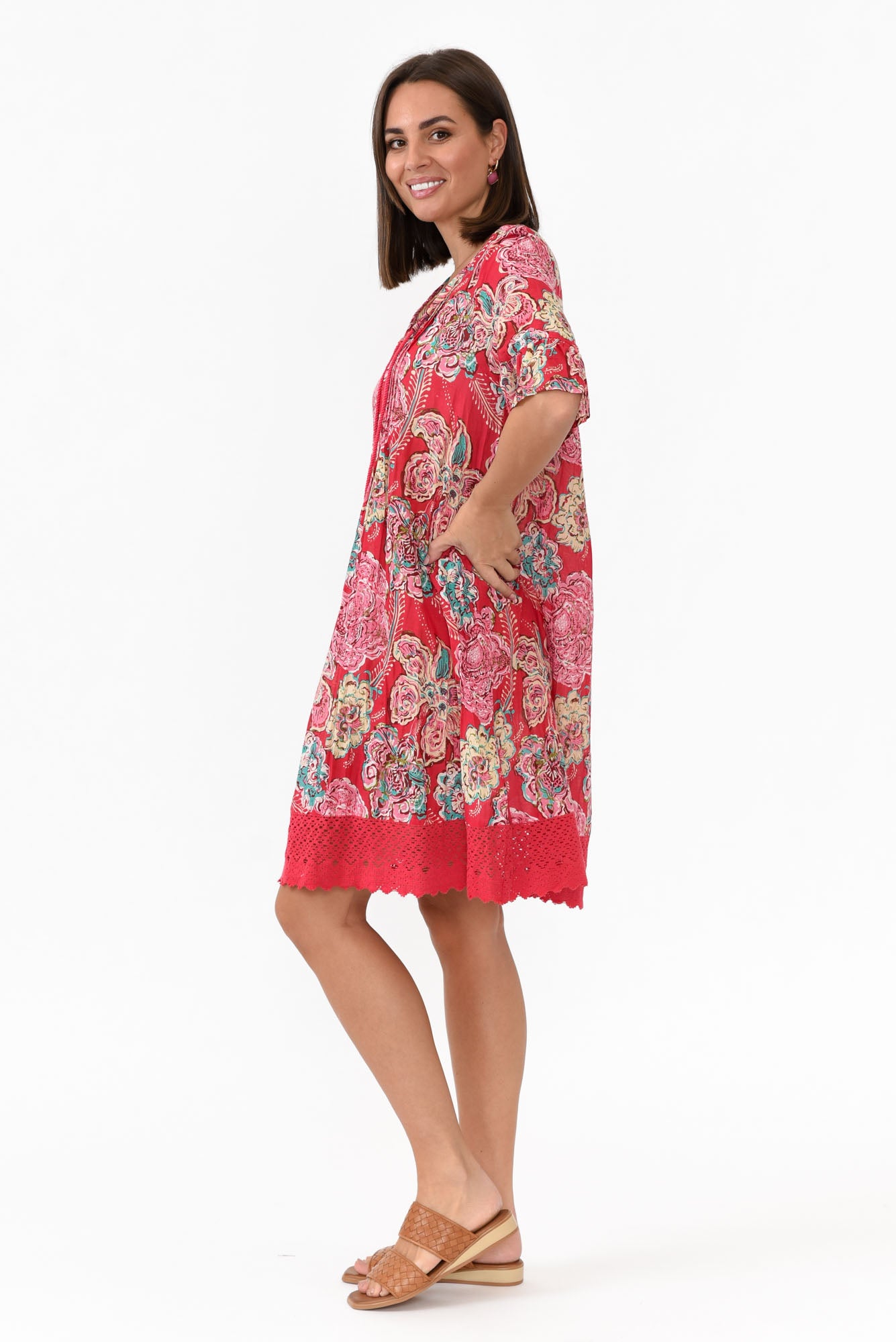 Cayman Coral Paisley Cotton Tunic Dress