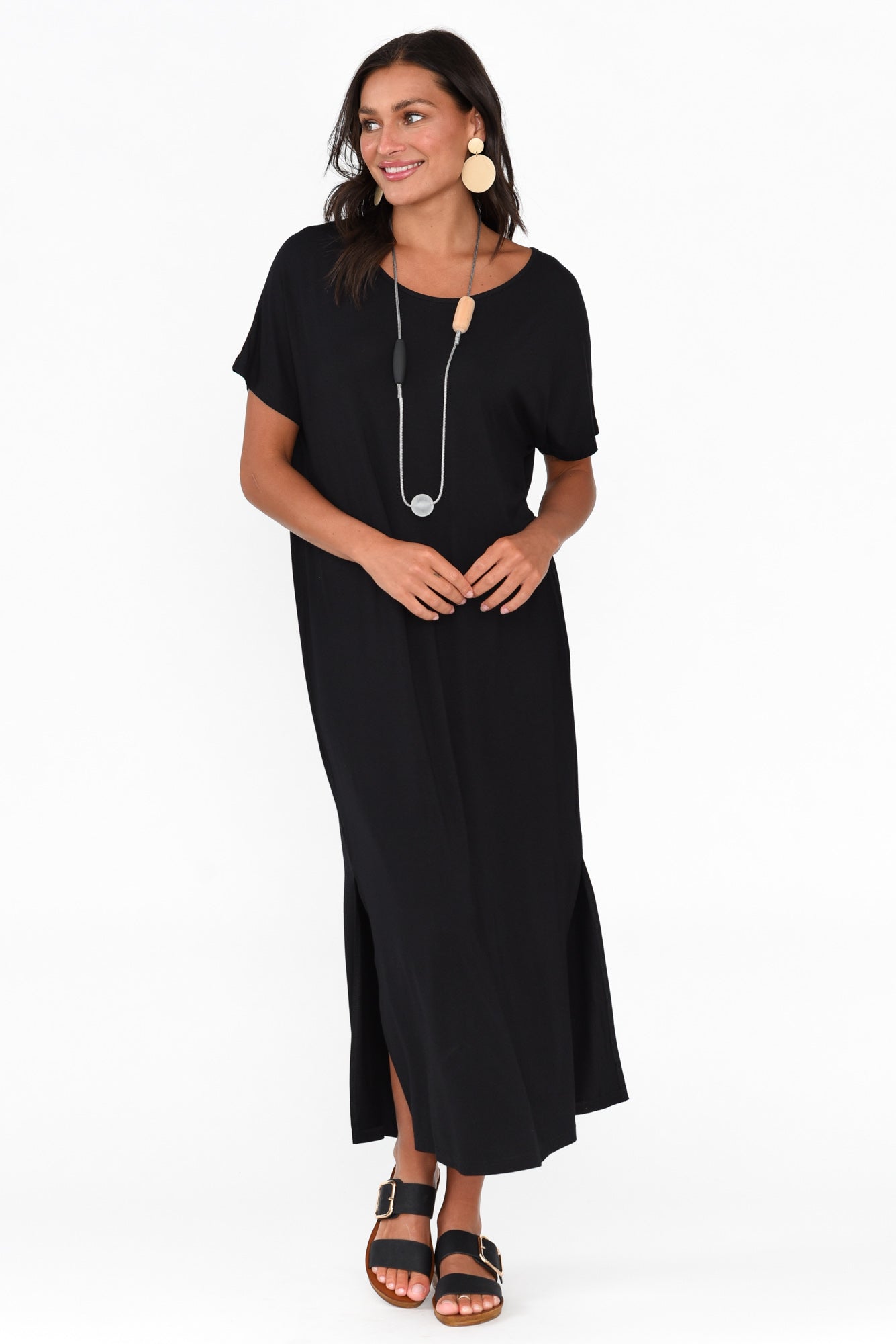 Dempsey Black Bamboo Midi Dress