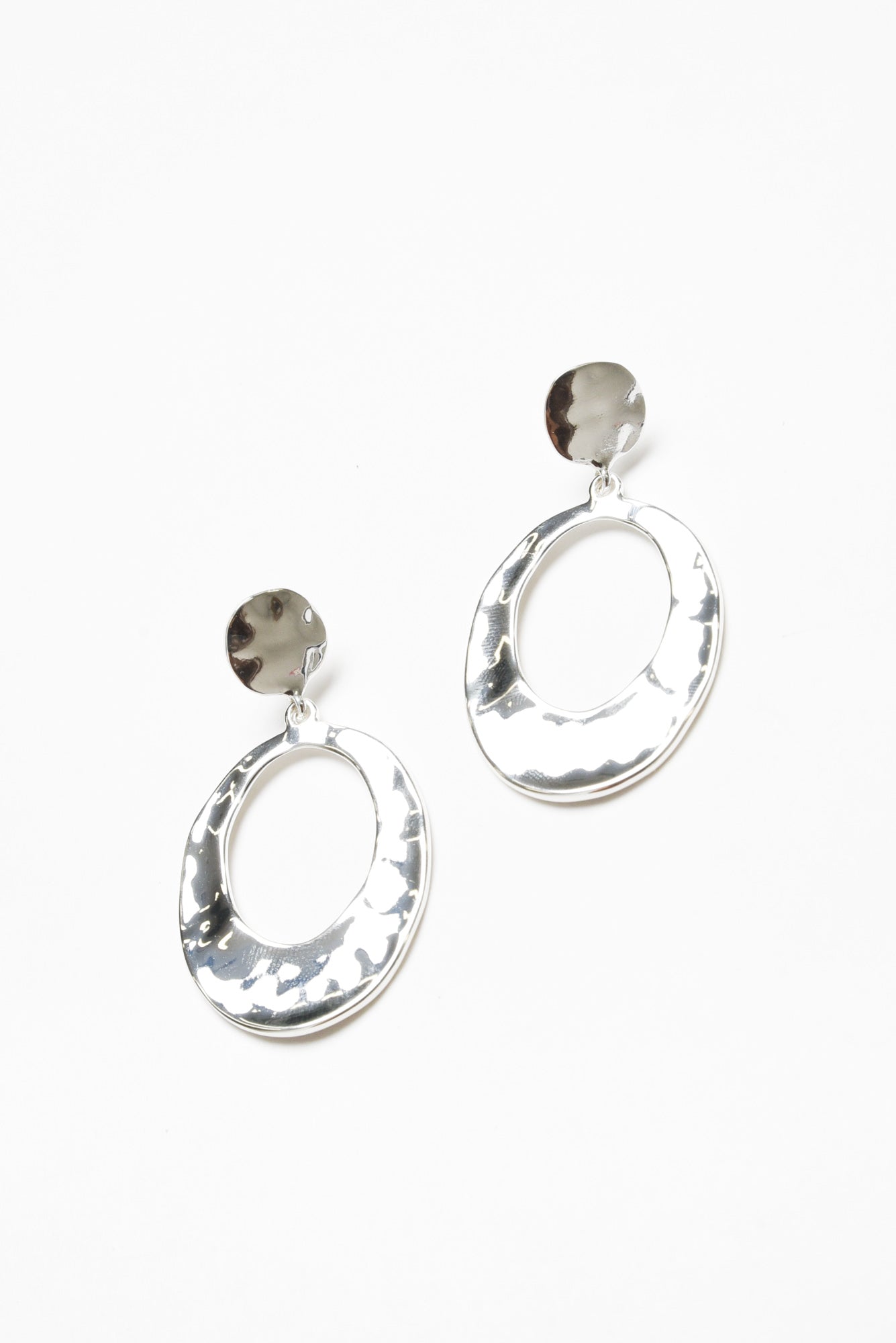 Latrell Silver Oval Drop Earring