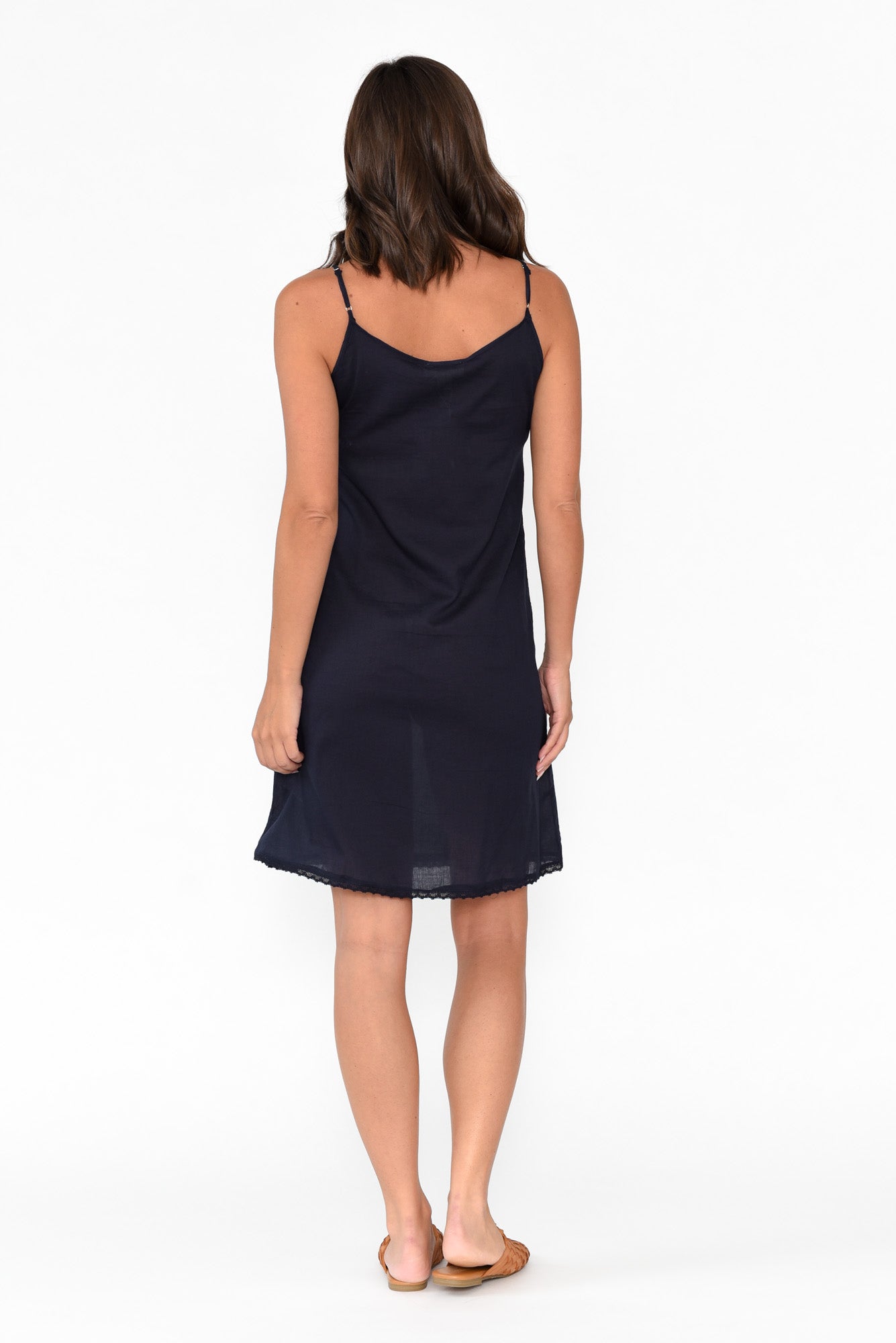 Navy Cotton Slip Dress
