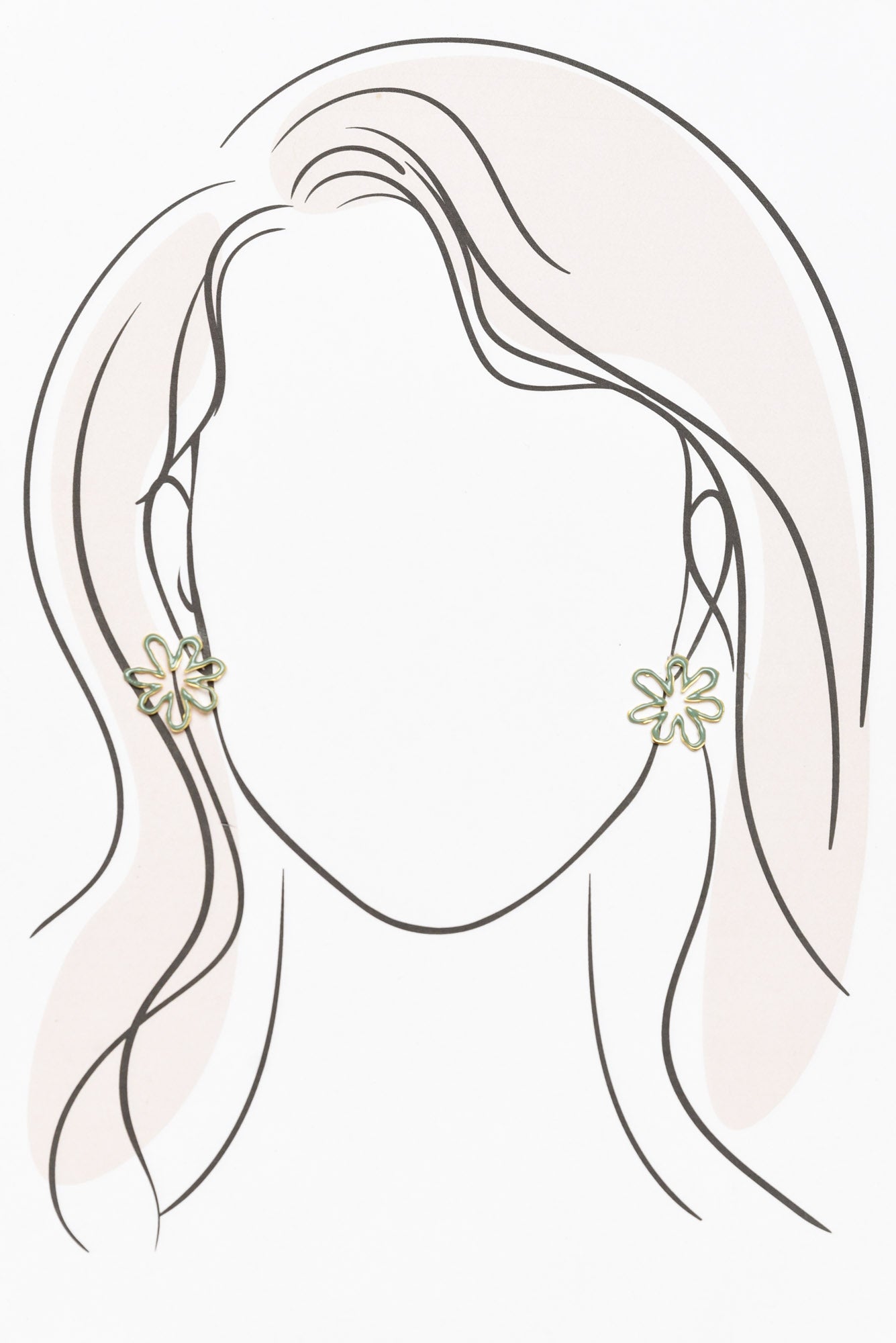 Camille Green Floral Stud Earring