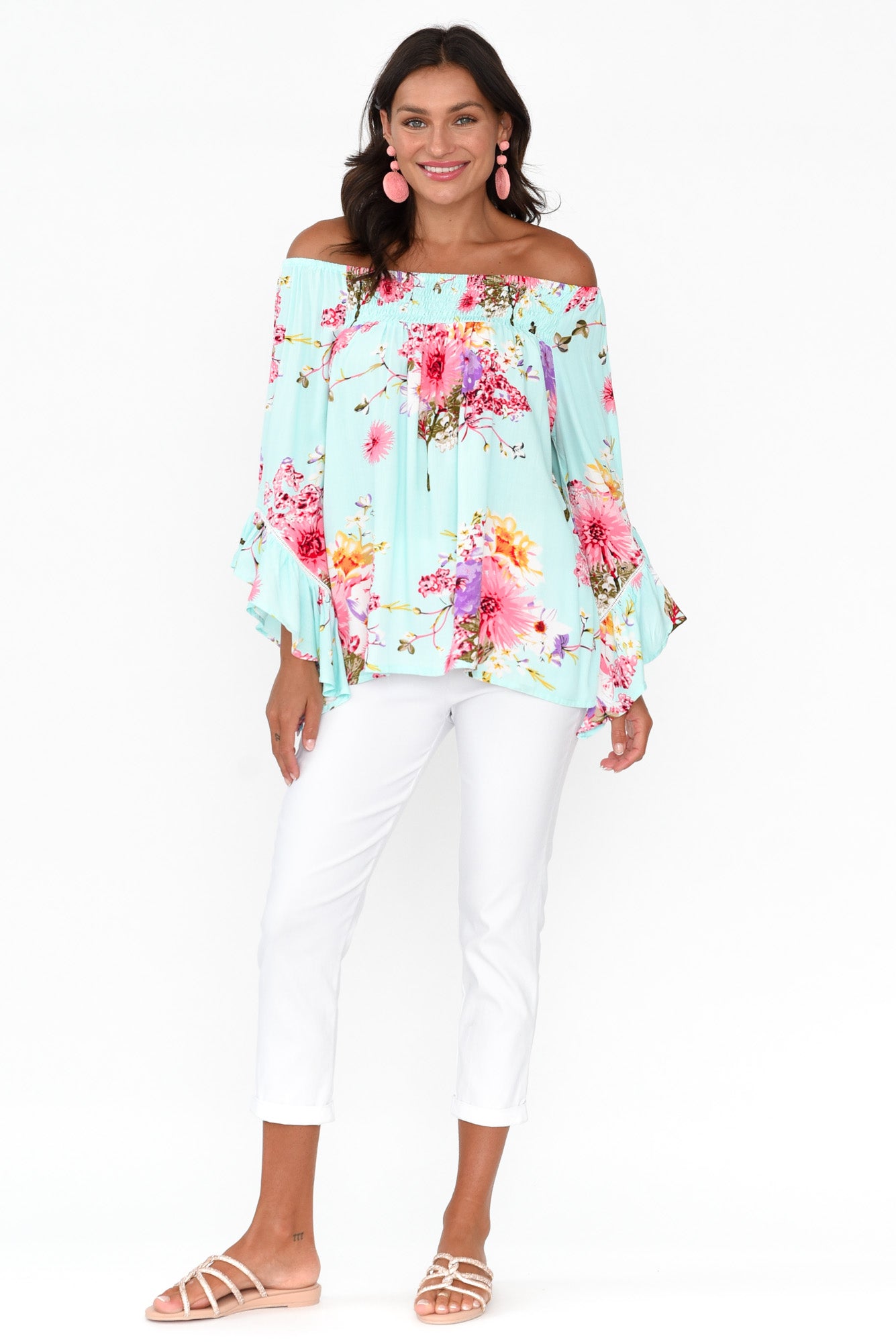 Amal Blue Cherry Blossom Top