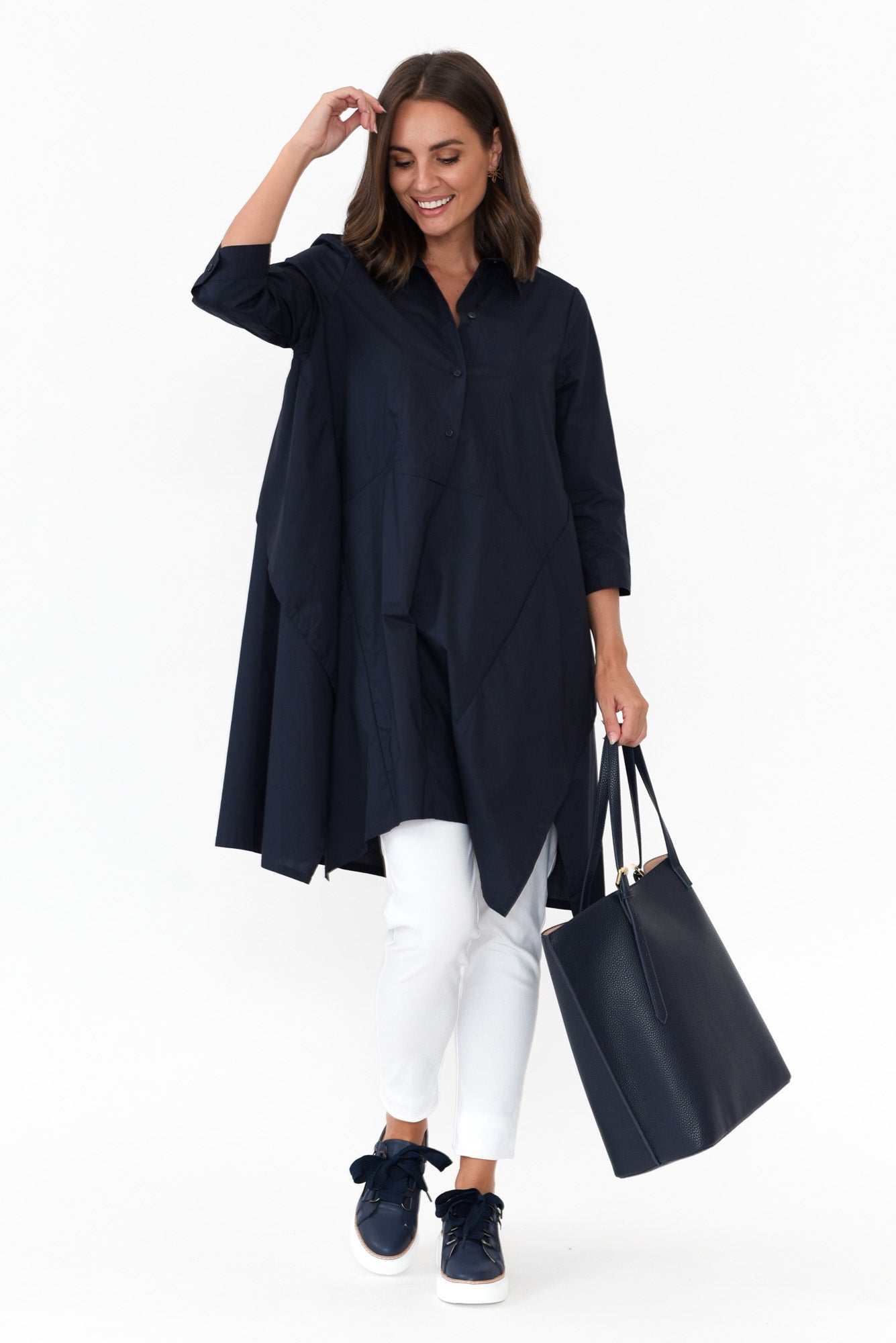 Colson Navy Cotton Tunic
