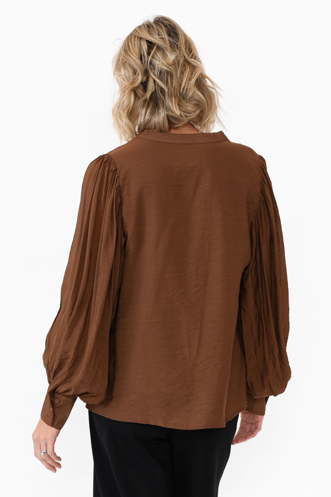Kane Chocolate Cotton Blend Top