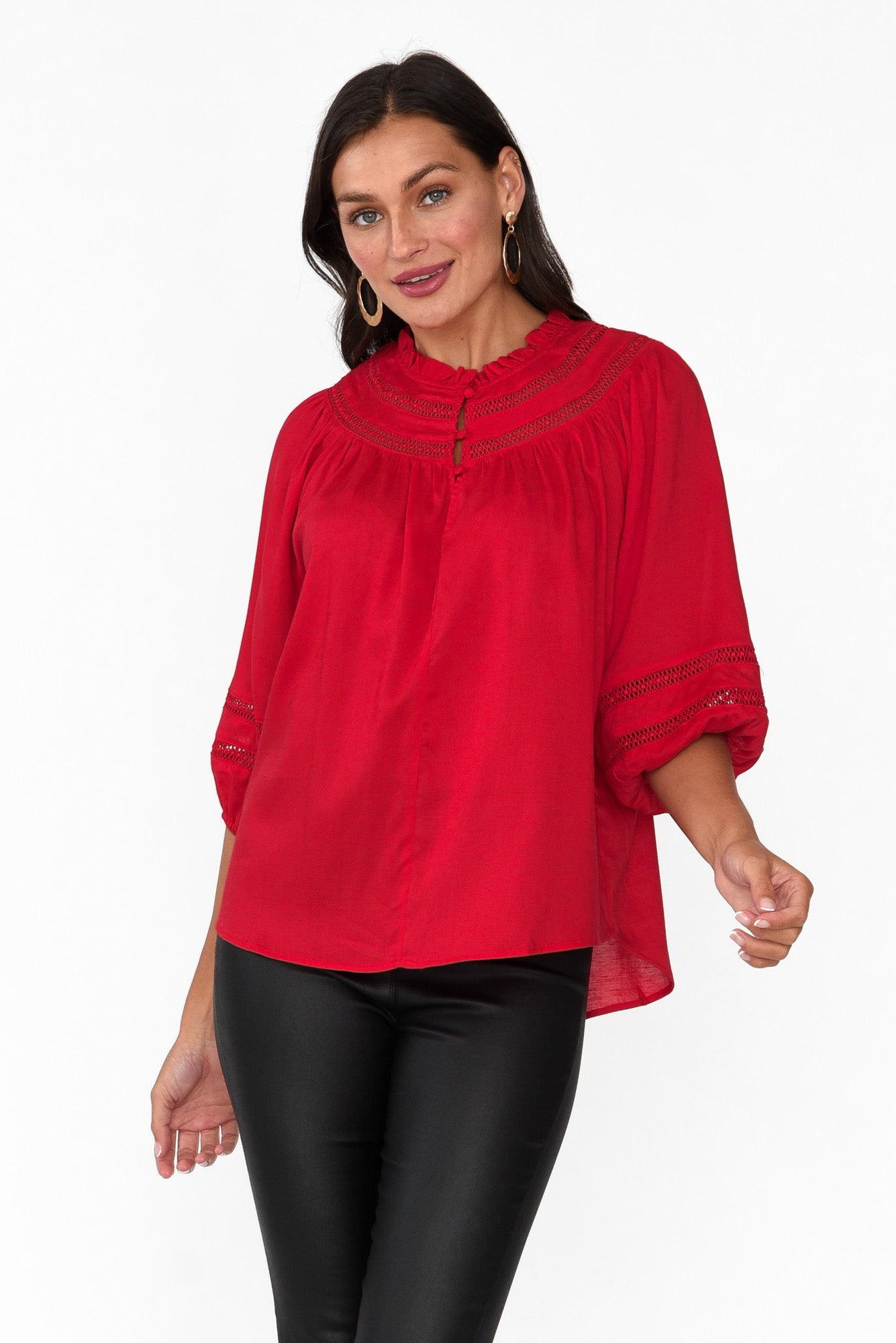 Faraway Red Ladder Trim Top
