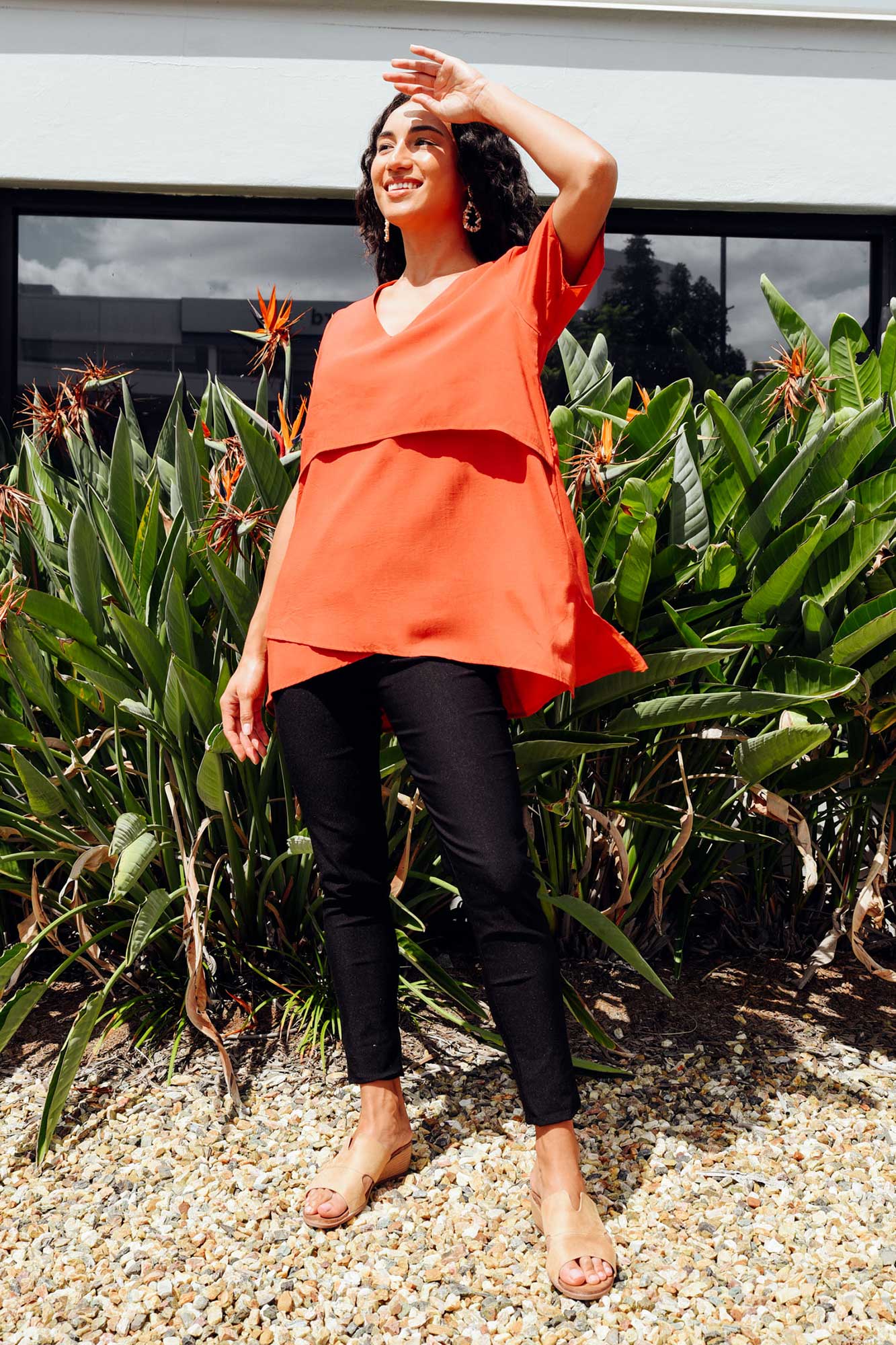 Shoshana Rust Cotton Layered Top
