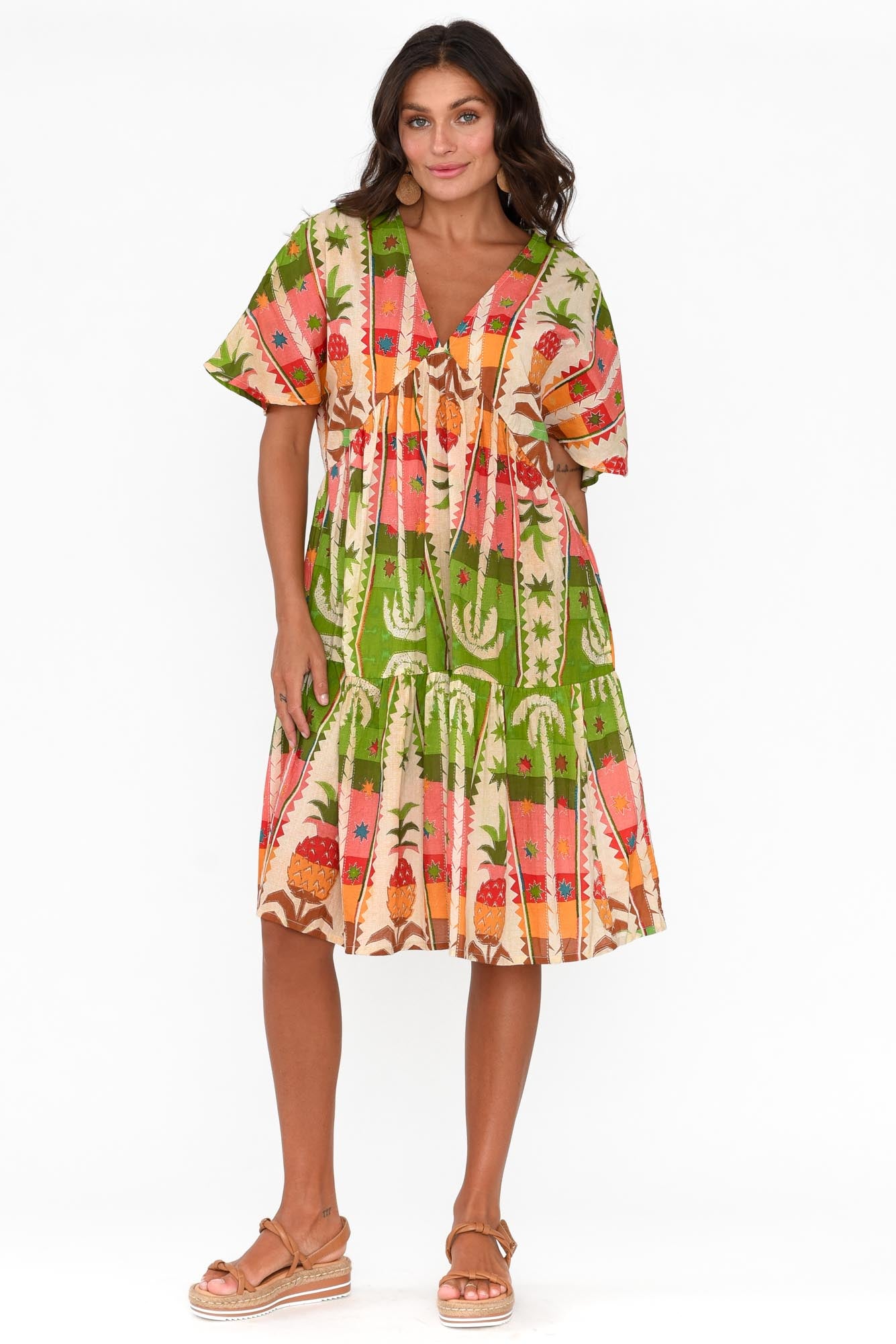 Lola Tropical Cotton Tier Dress