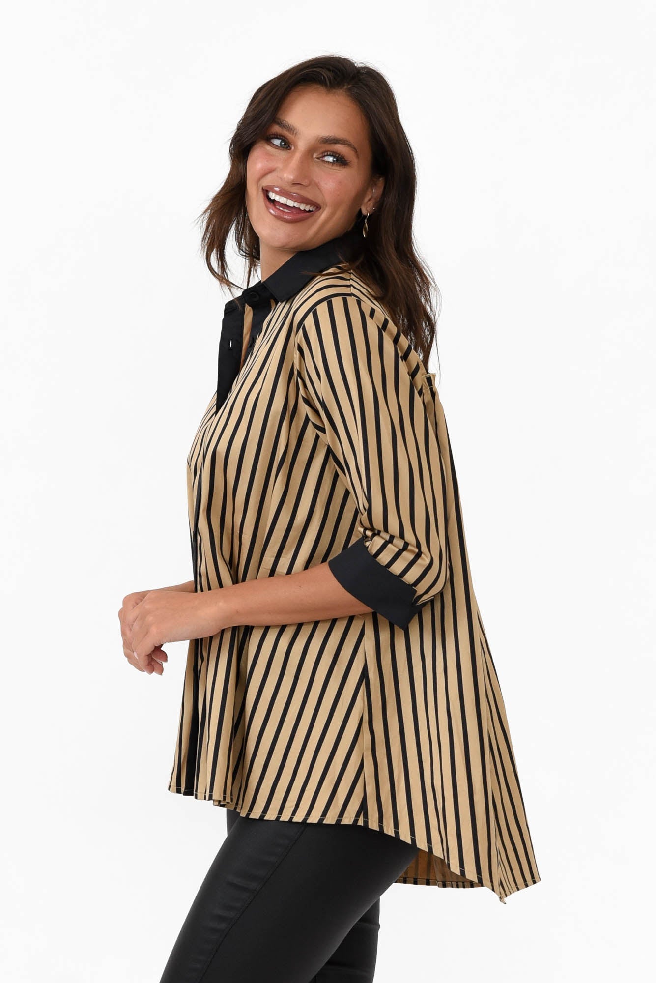 Knightley Black Stripe Cotton Shirt