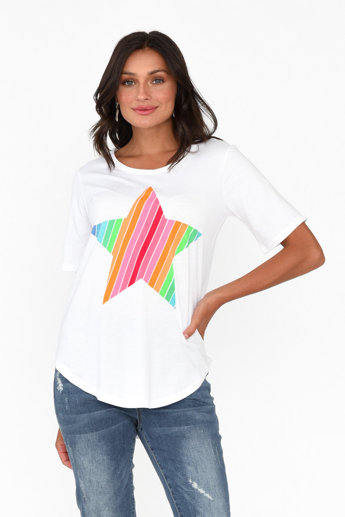 Ariana Rainbow Star Cotton Tee