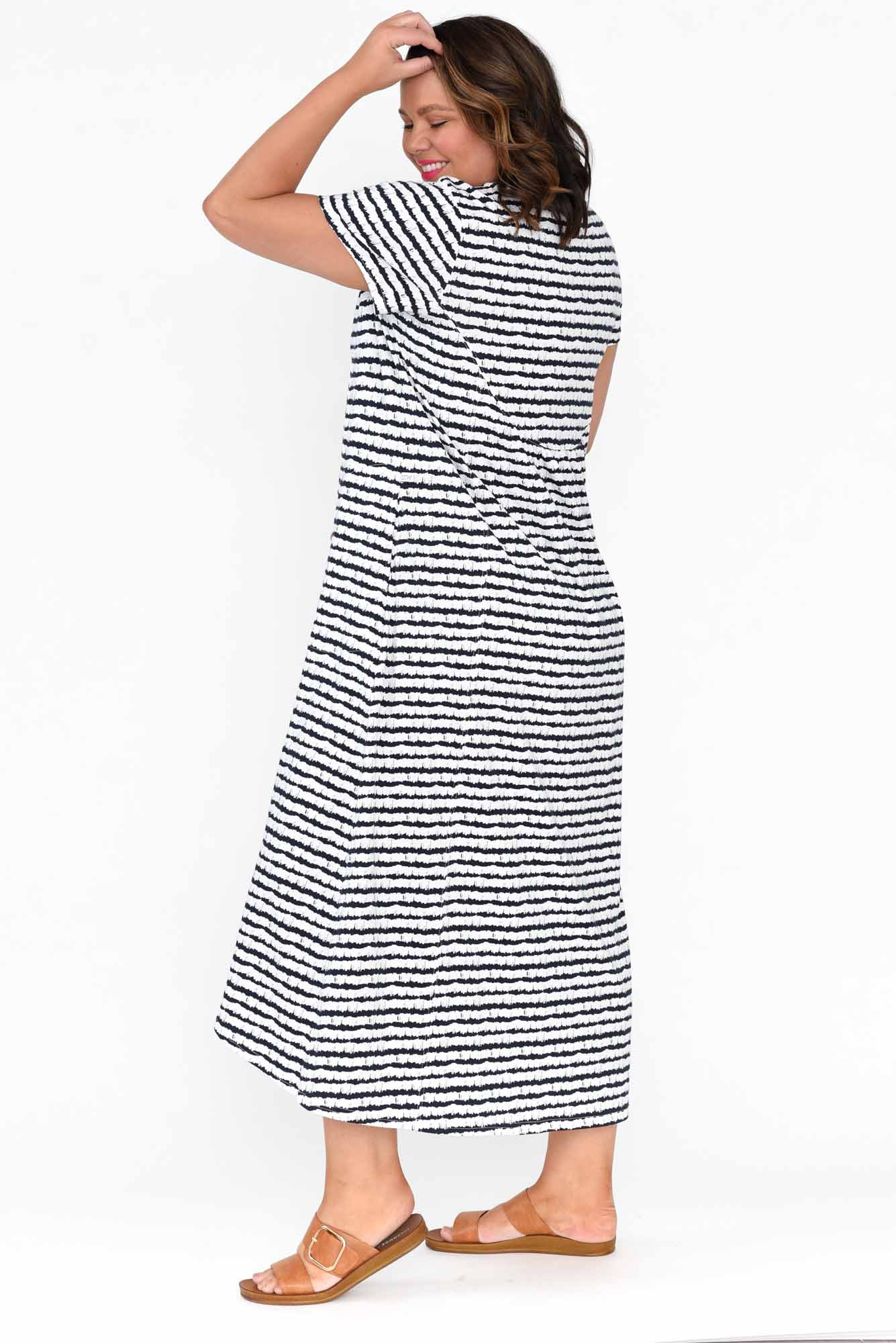 Patrick Navy Stripe Cotton Pocket Dress