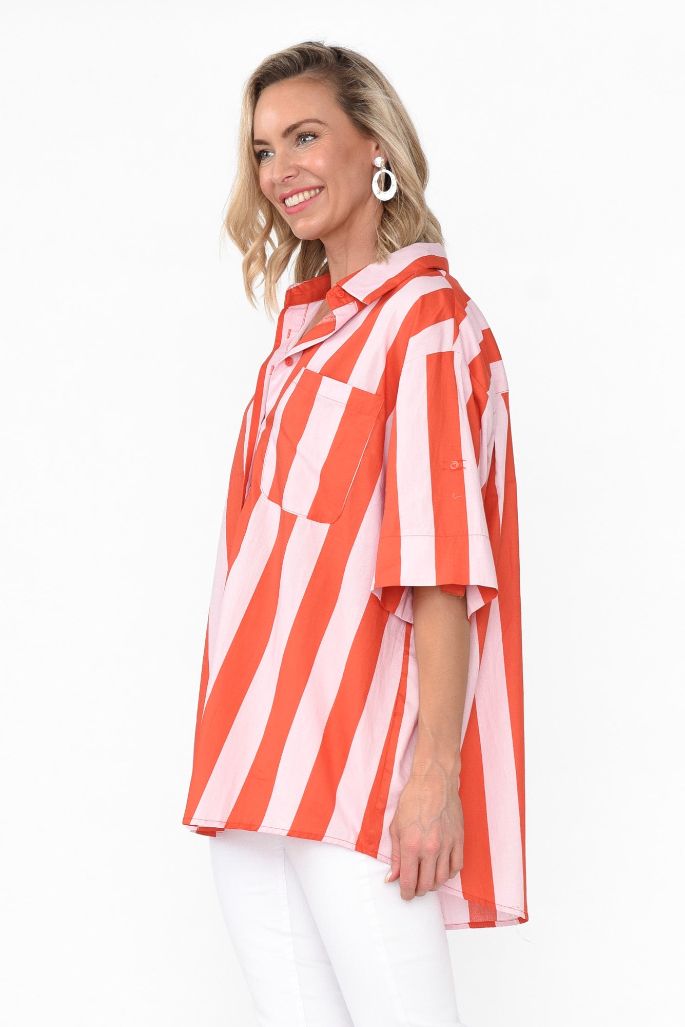 Yanis Pink Stripe Cotton Shirt
