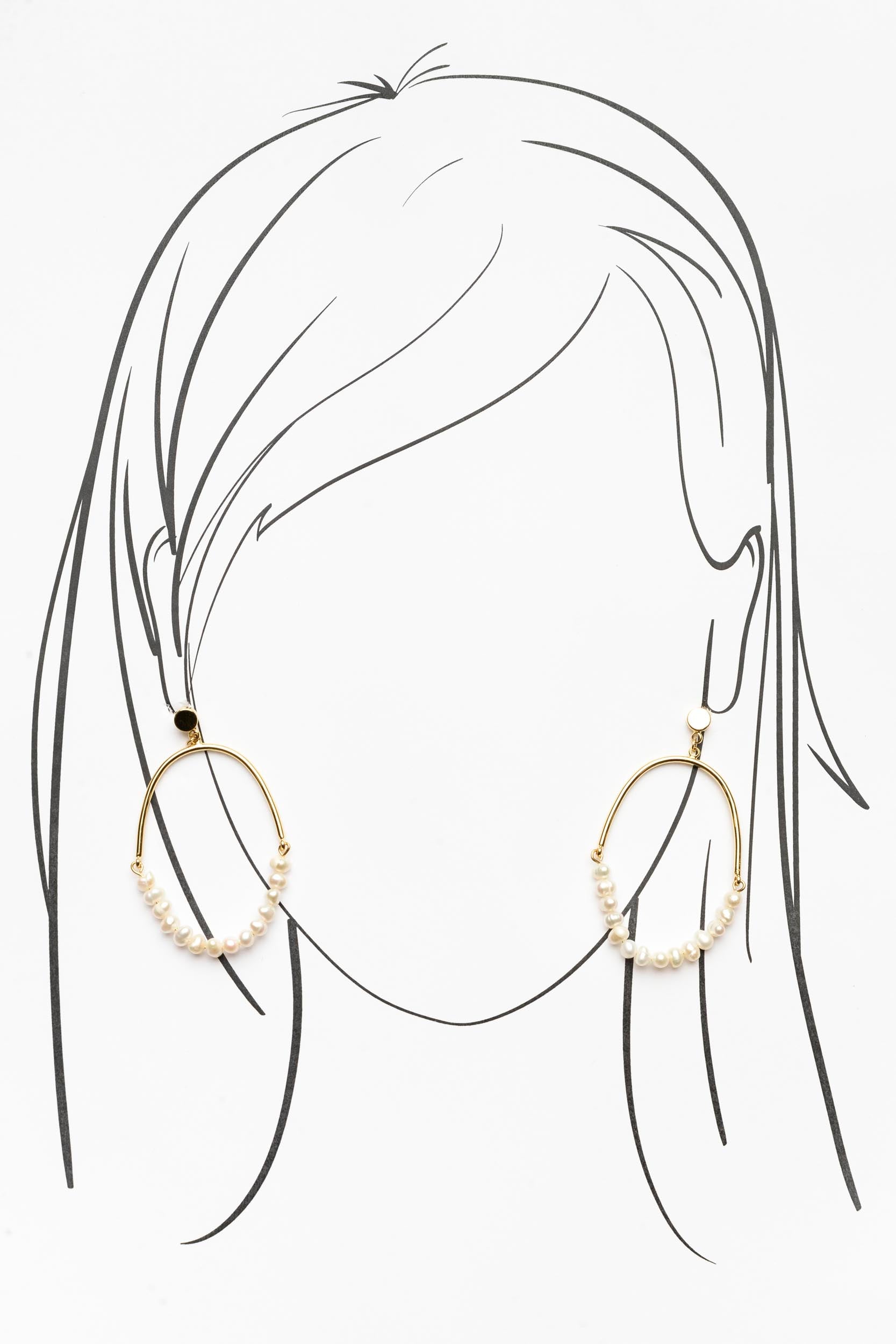 Monet Gold Pearl Hoop Earring