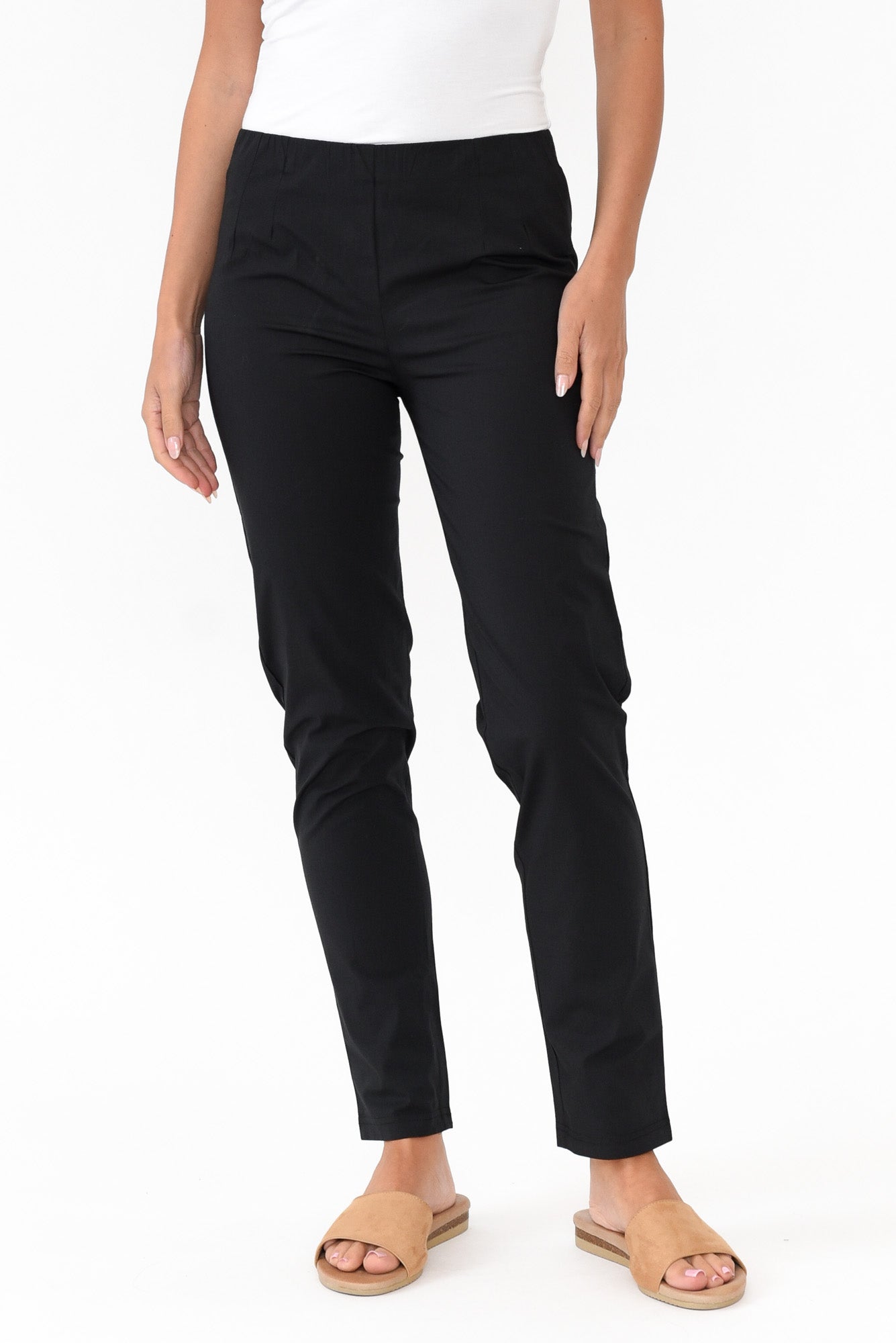 Devon Black Cotton Stretch Pant