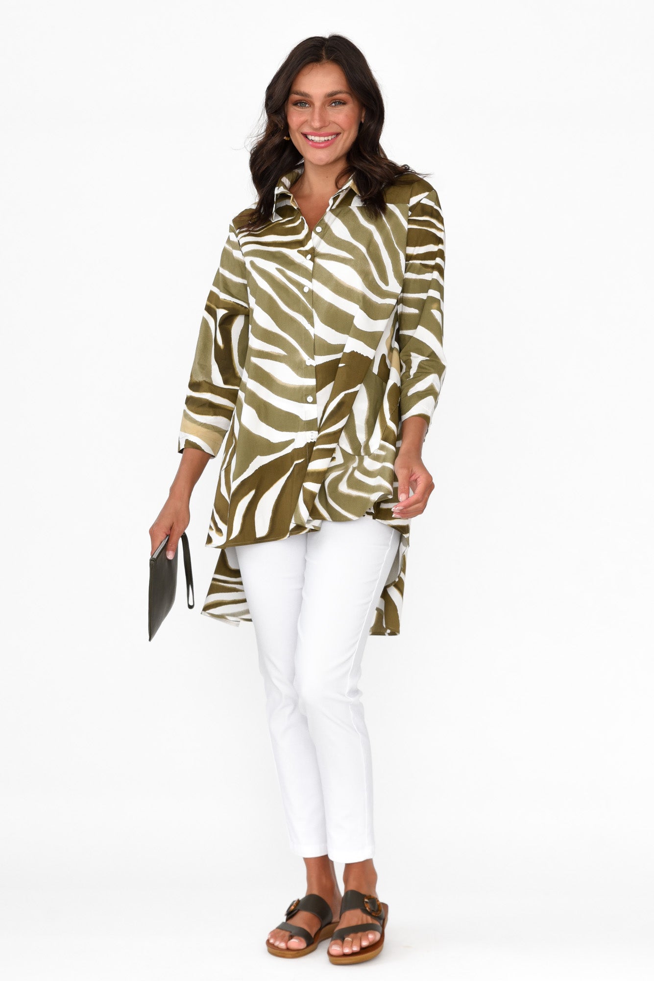 Kinley Green Swirl Cotton Tunic