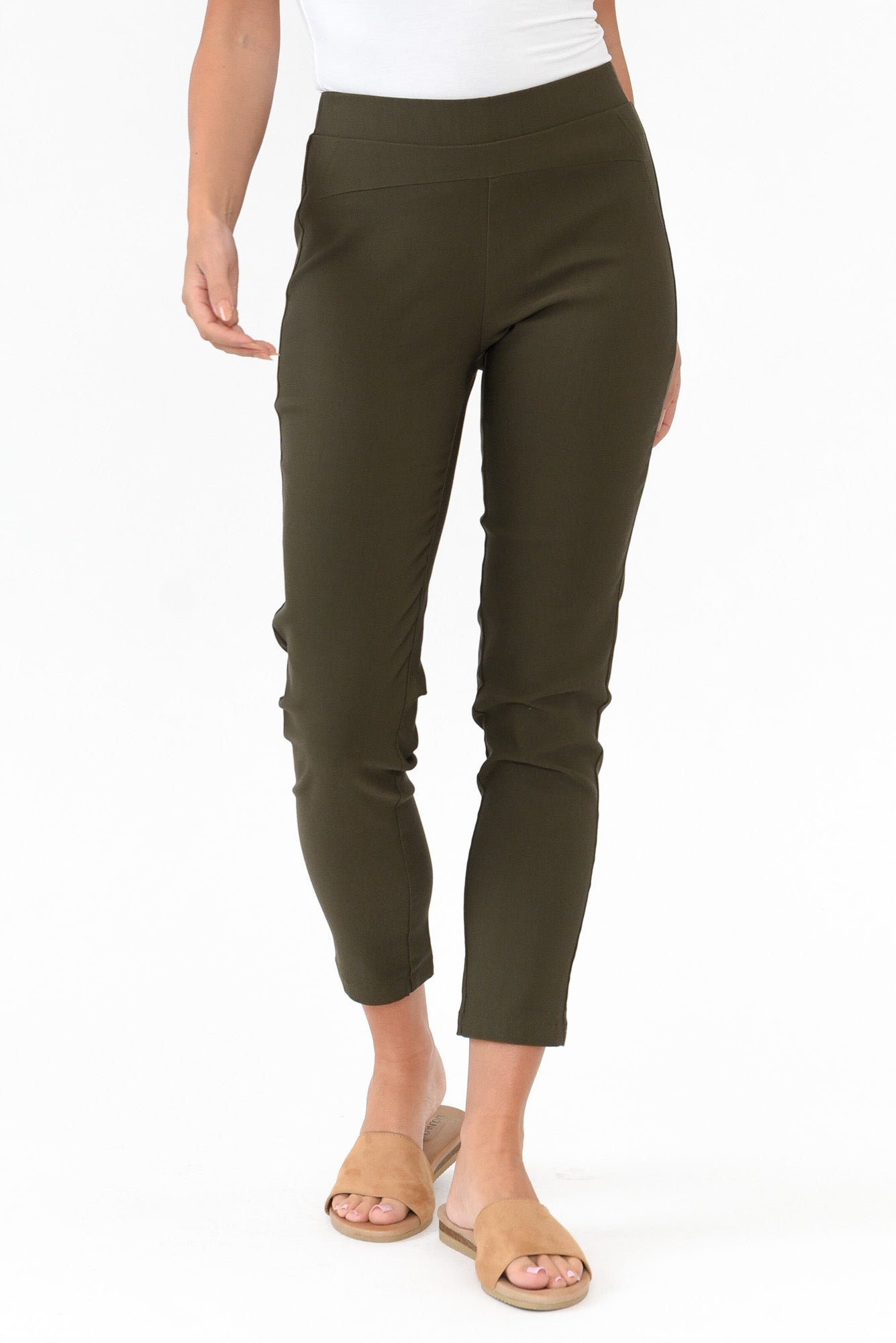 Olympia Khaki Straight 7/8 Pant