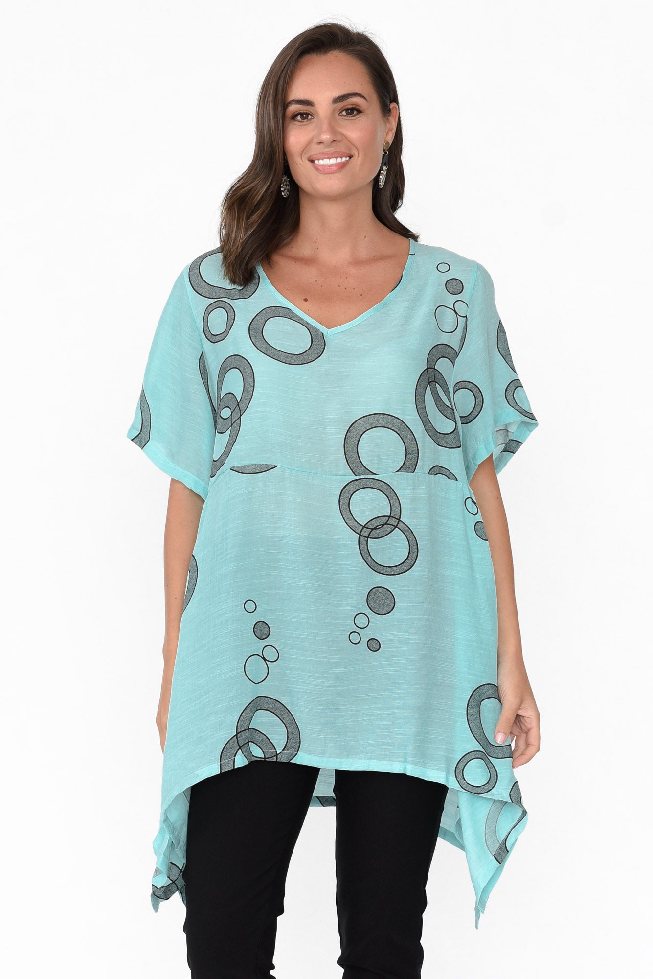 Johnnie Blue Abstract Waterfall Top