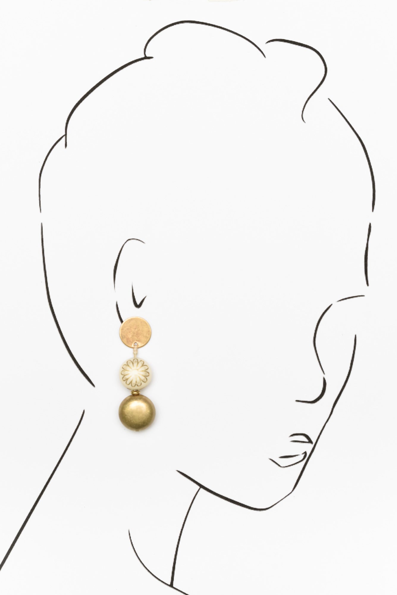 Wagner Gold Bead Drop Earring