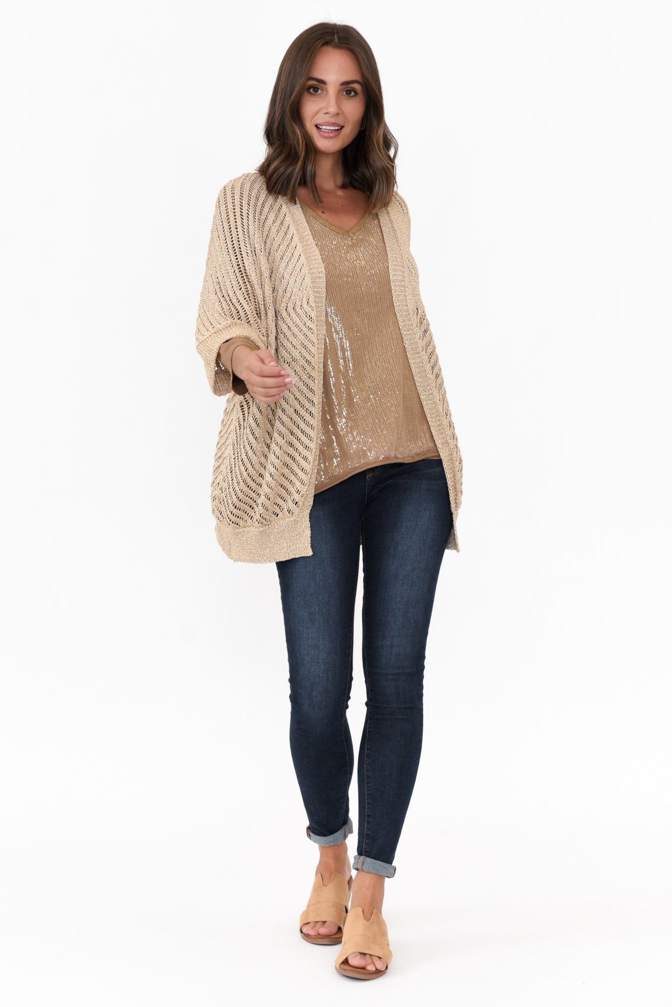 Duncan Gold Metallic Cardigan