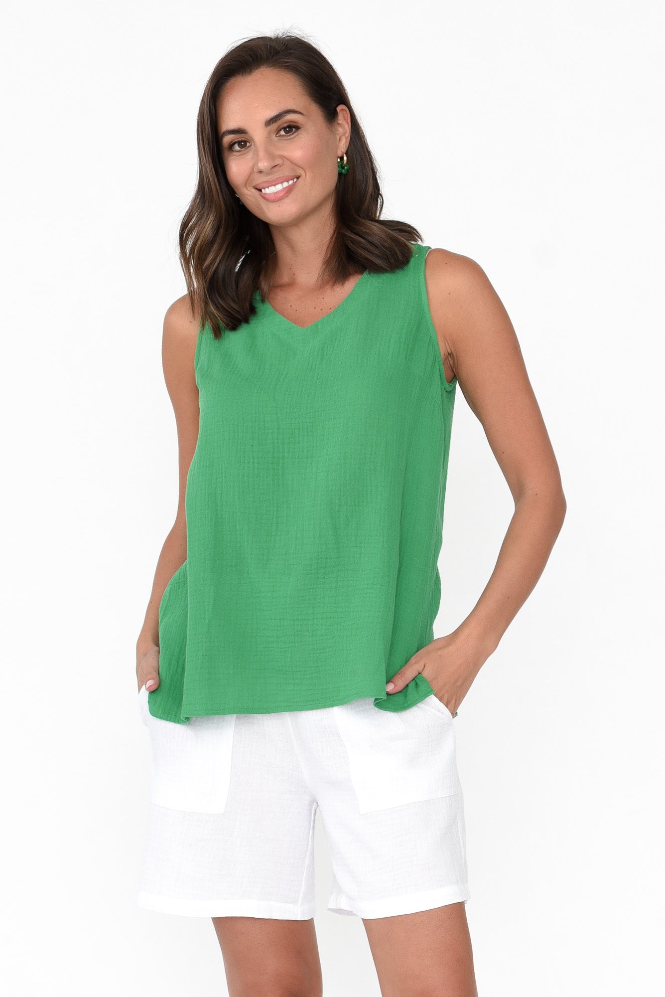 Byron Green Cotton Tank