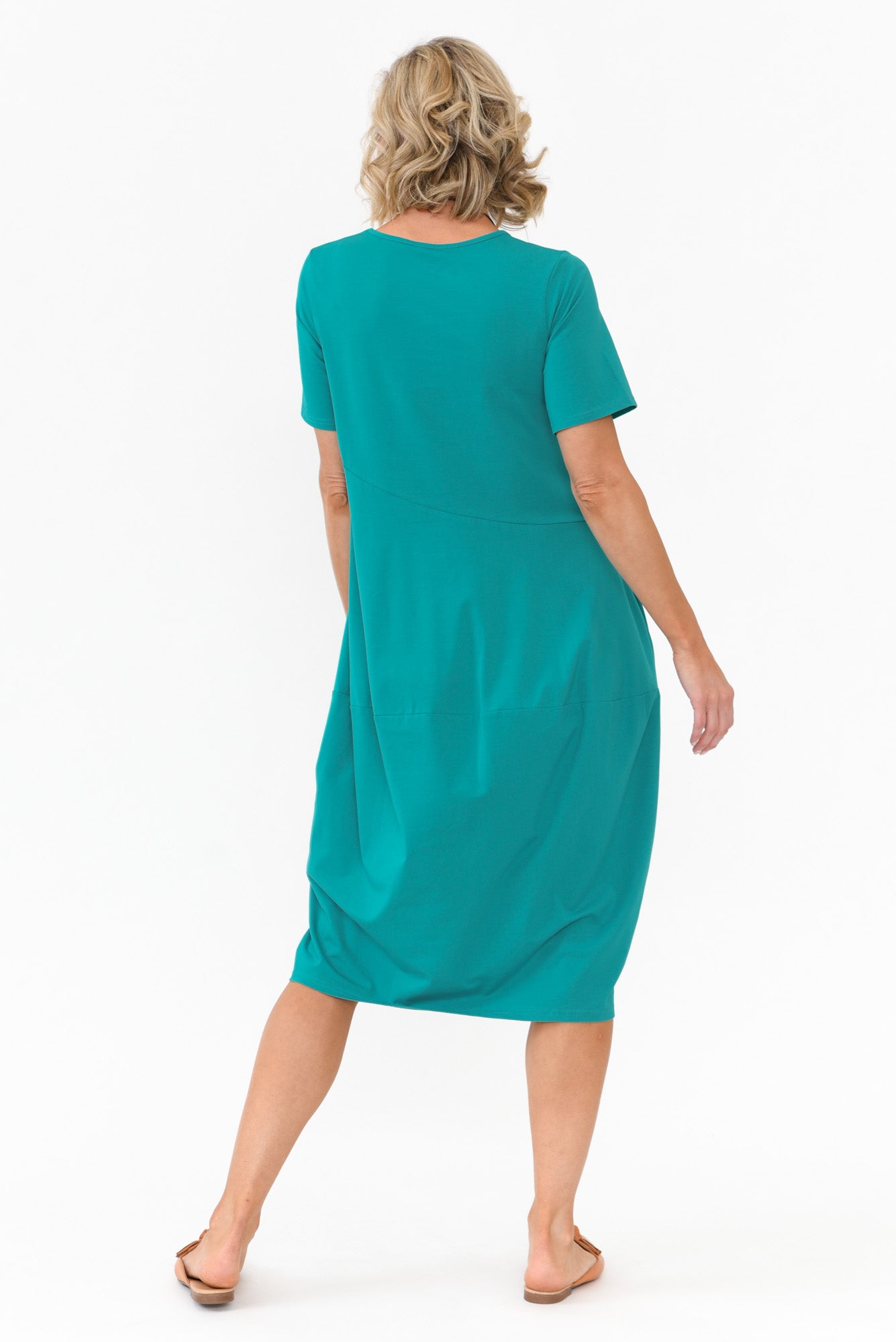 Morgan Aqua Diagonal Seam Dress
