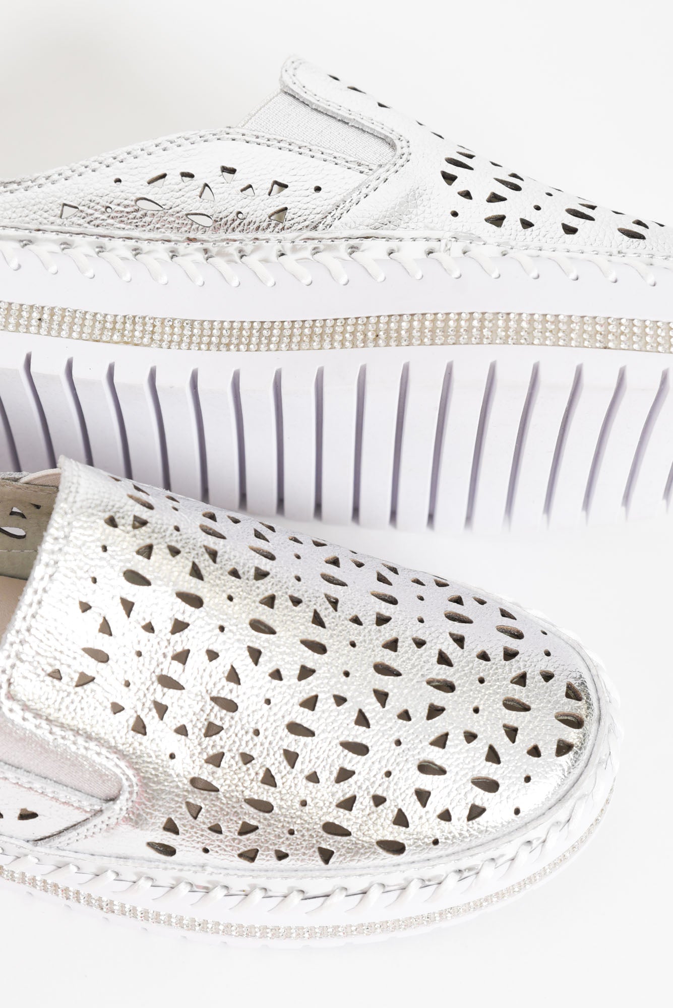 Blessed Sliver Leather Mule Sneaker