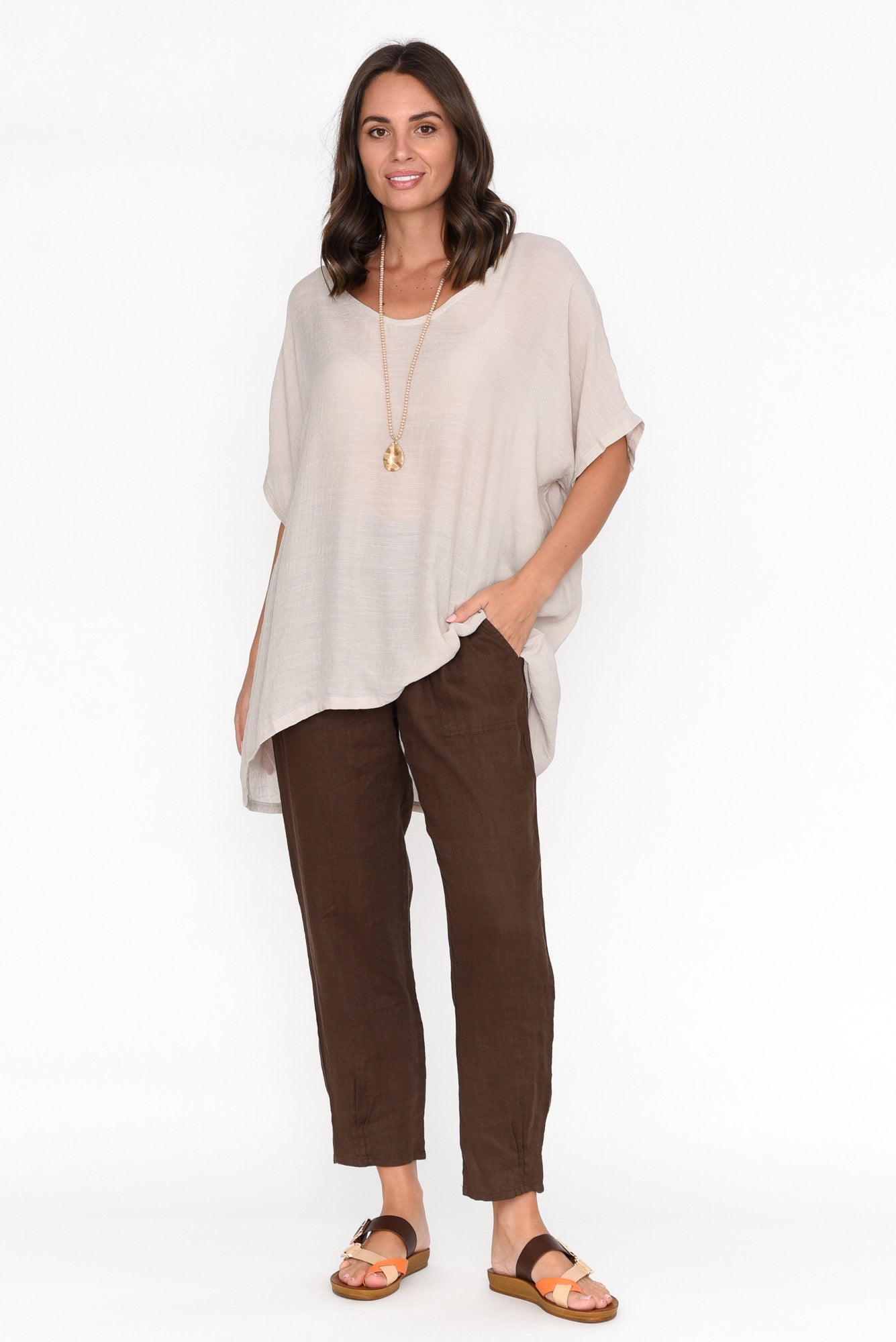 Elvira Natural Drape Top