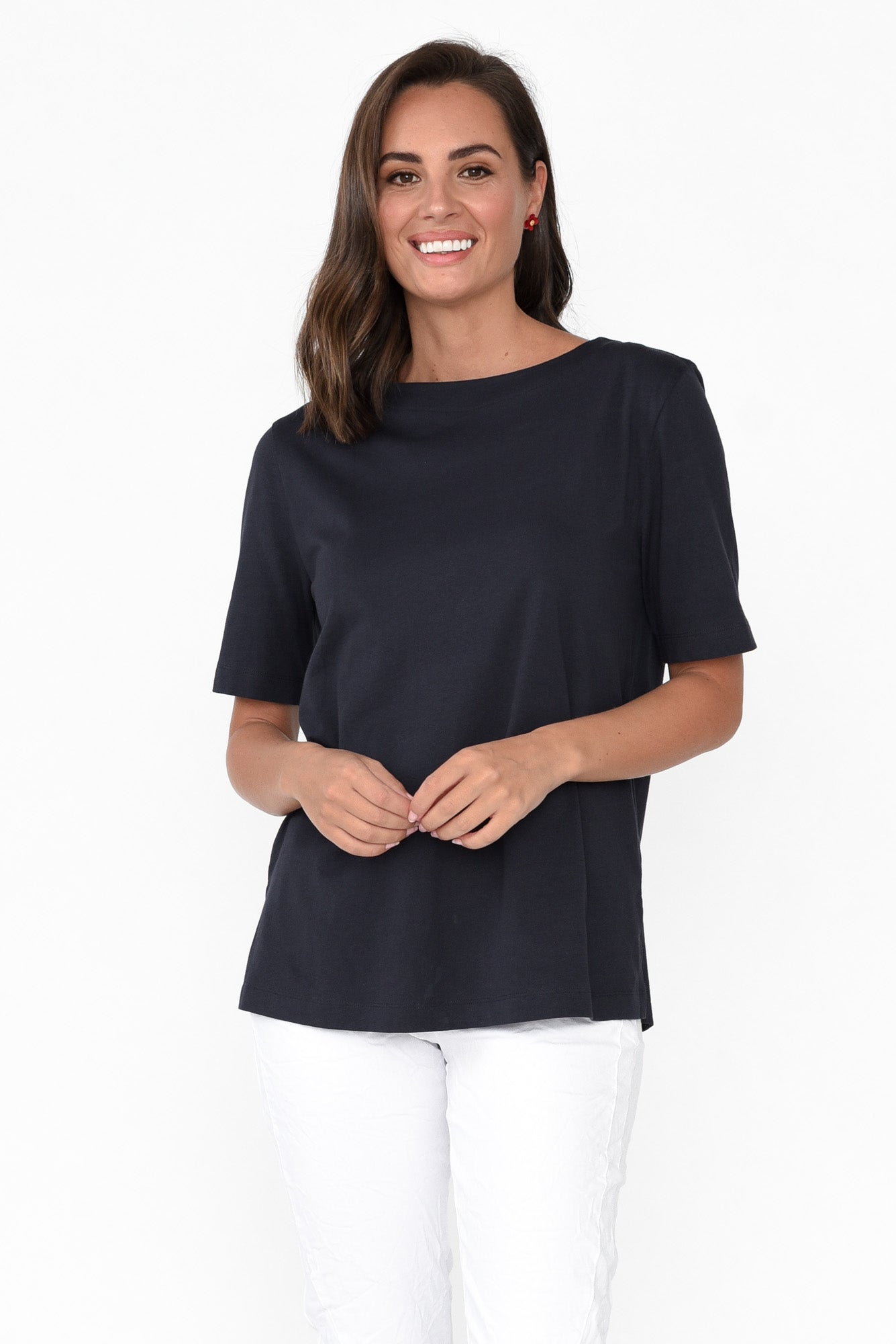 Rosalie Charcoal Cotton Tee