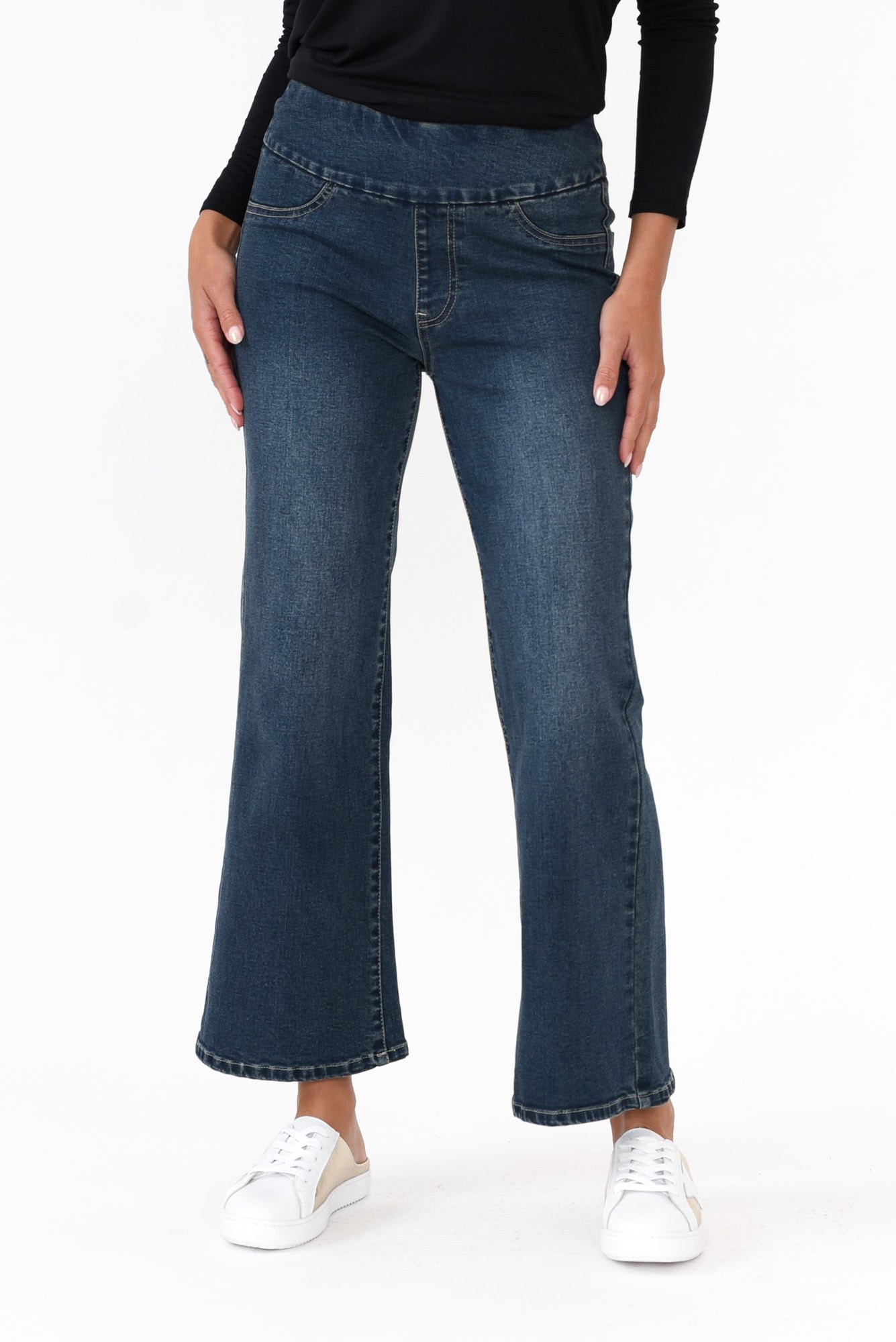 Nicola Dark Denim Wide Leg Jean