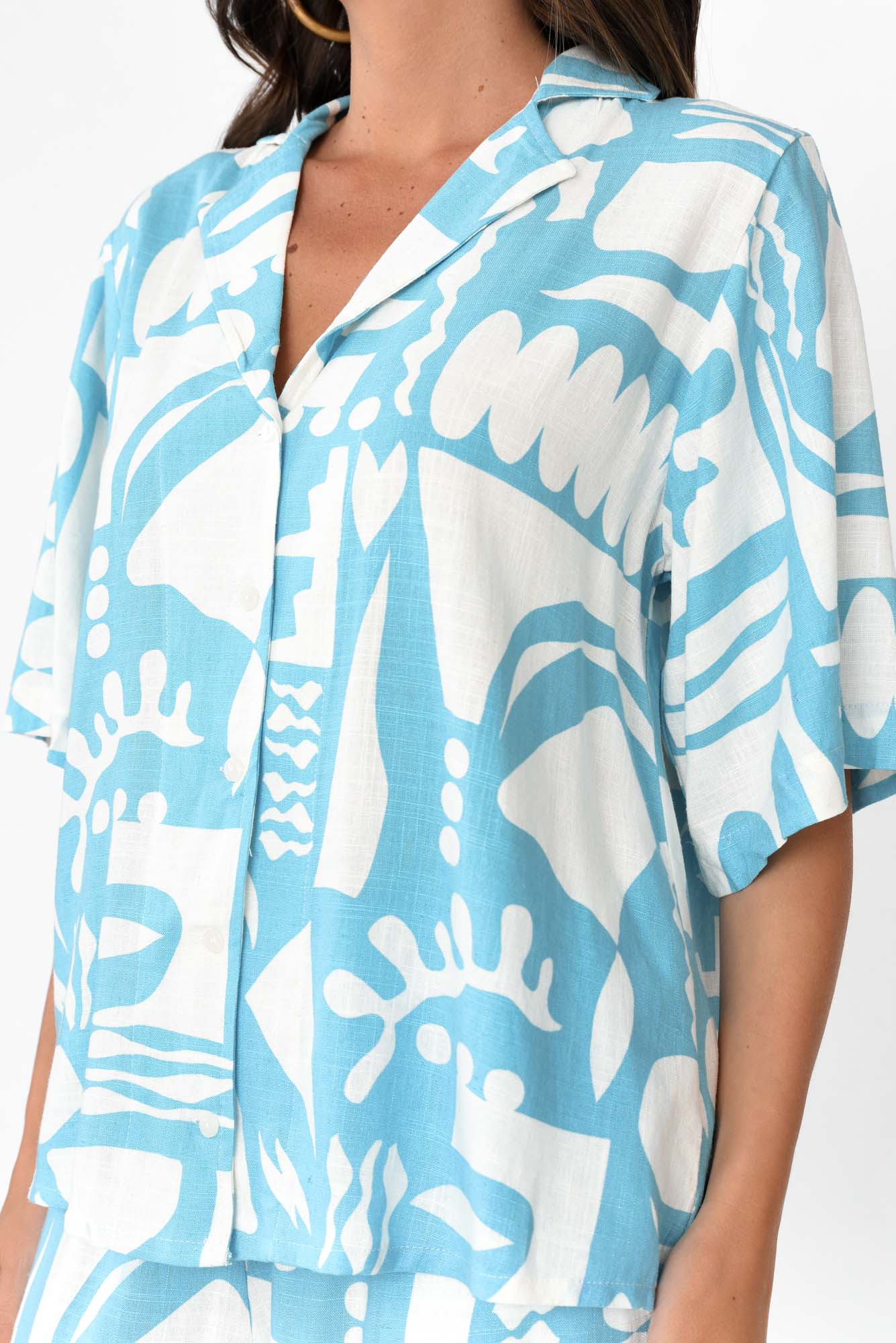 Emberly Blue Abstract Shirt