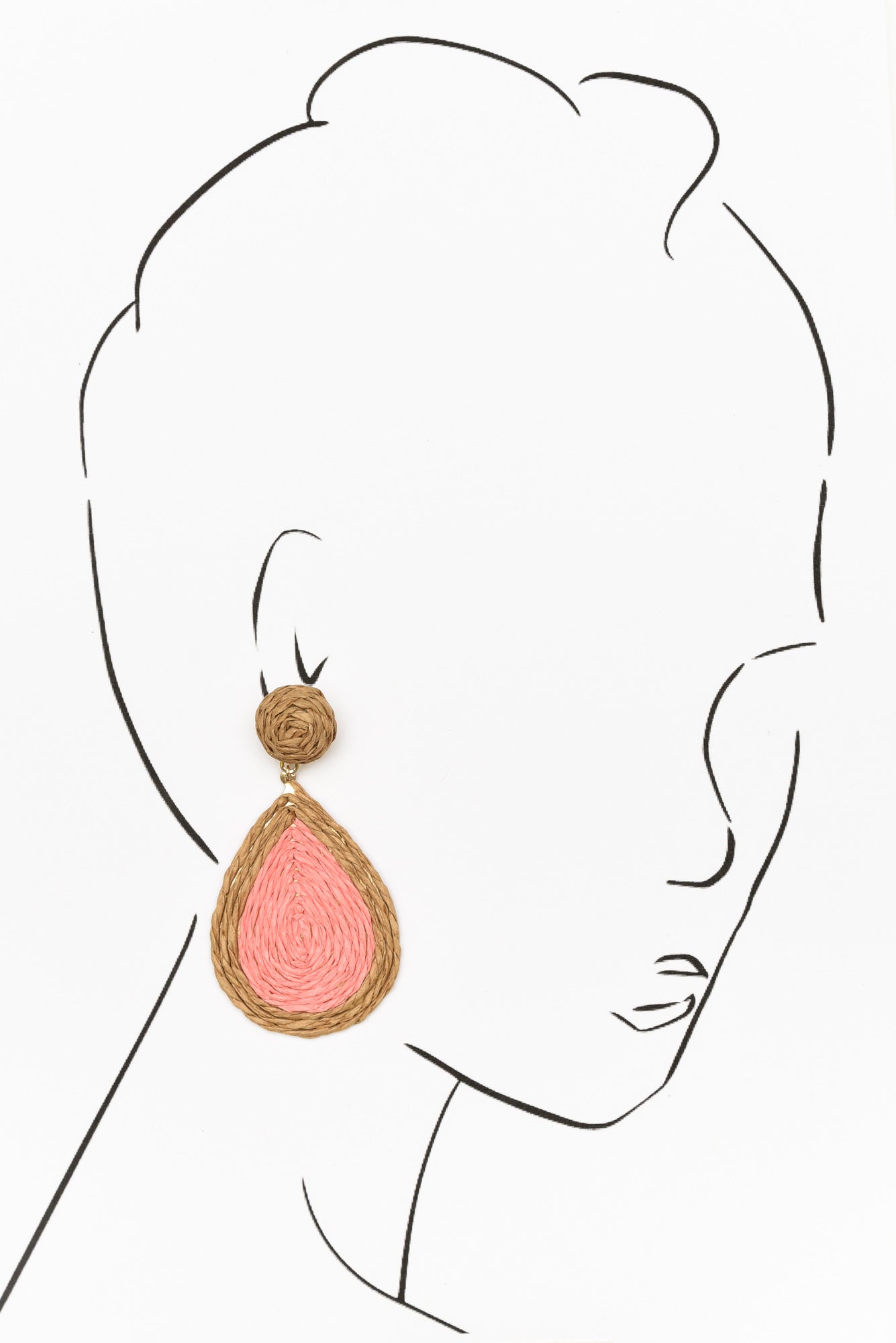 Gerdy Pink Raffia Drop Earring