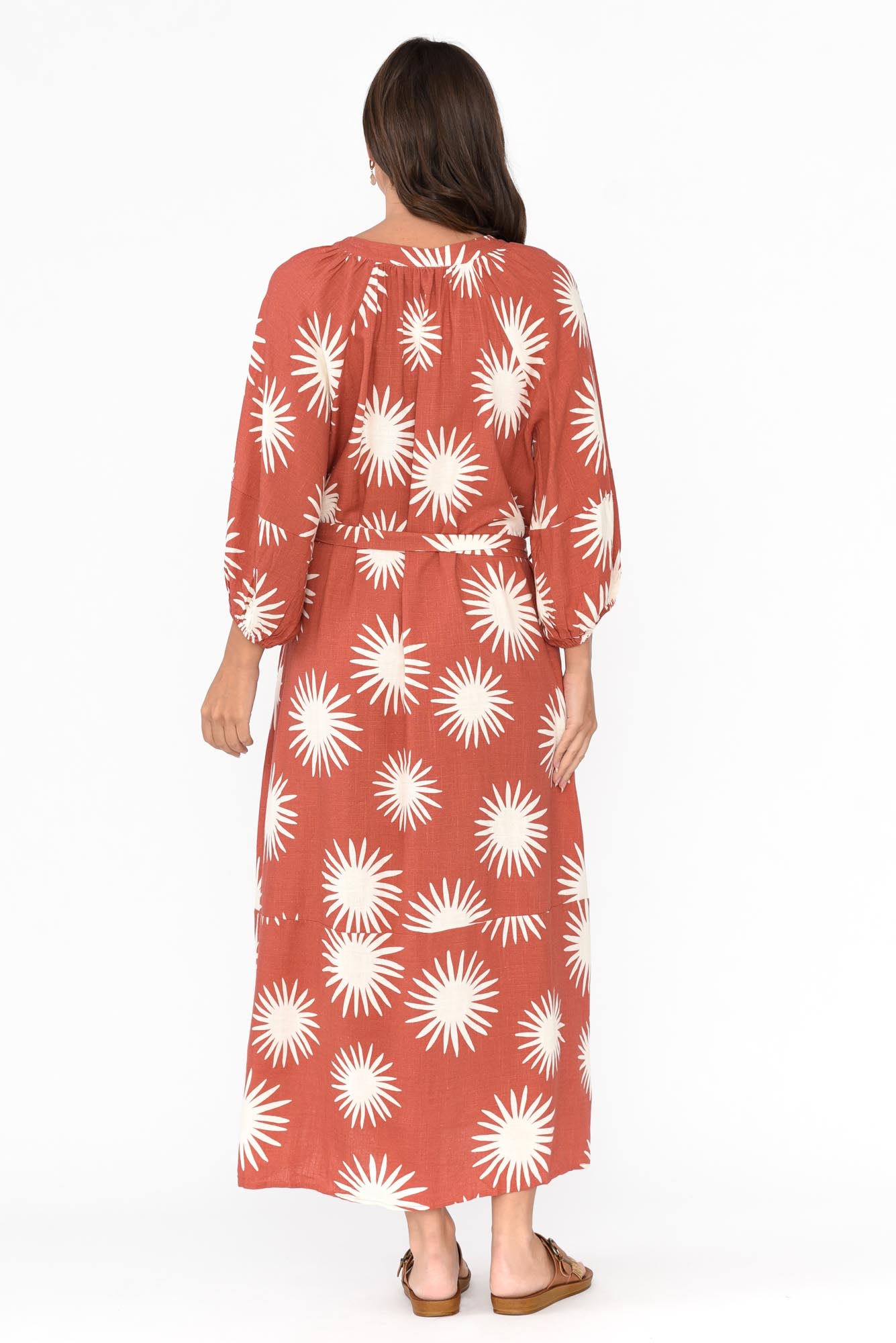 Ludie Rust Flower Pocket Dress