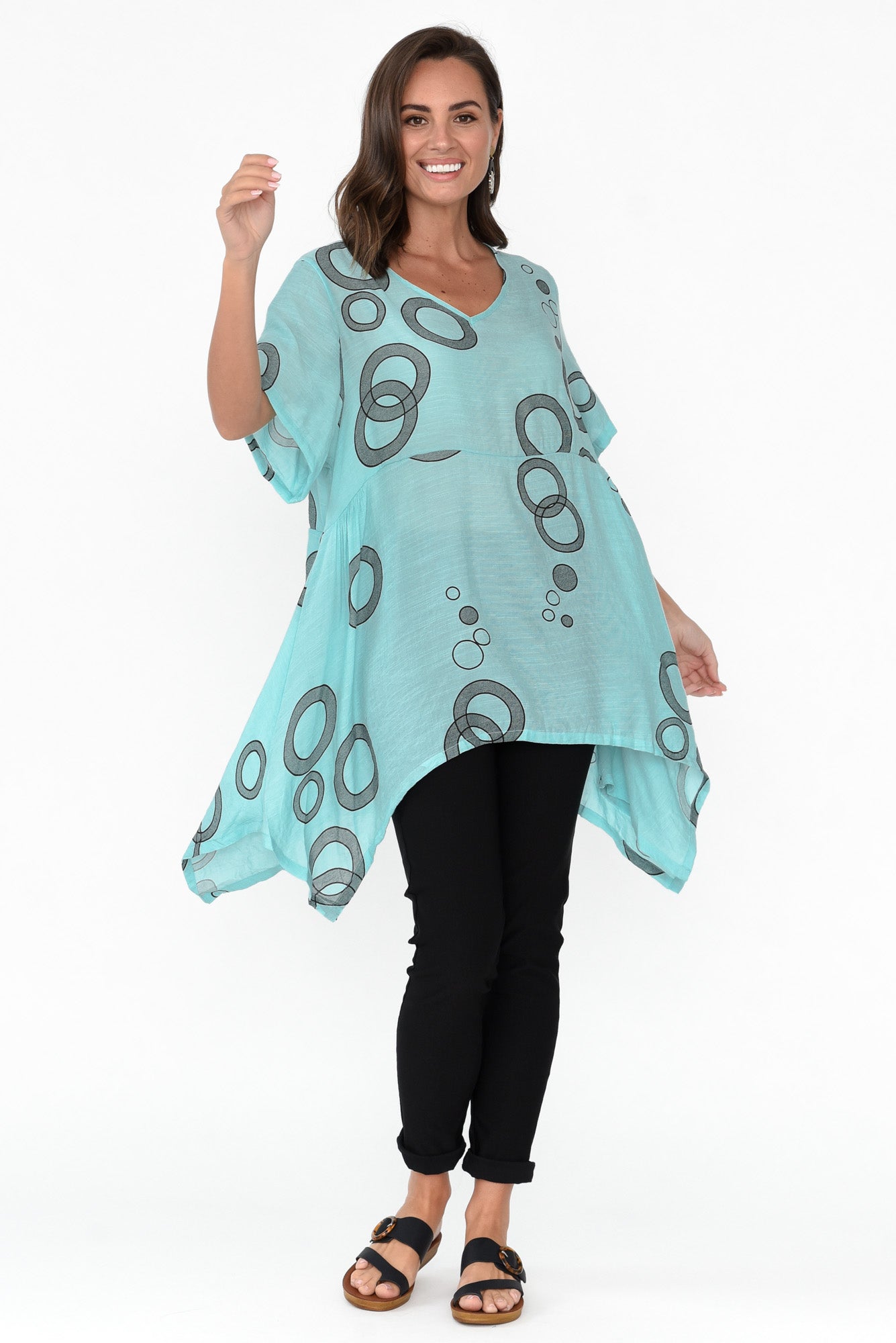 Johnnie Blue Abstract Waterfall Top