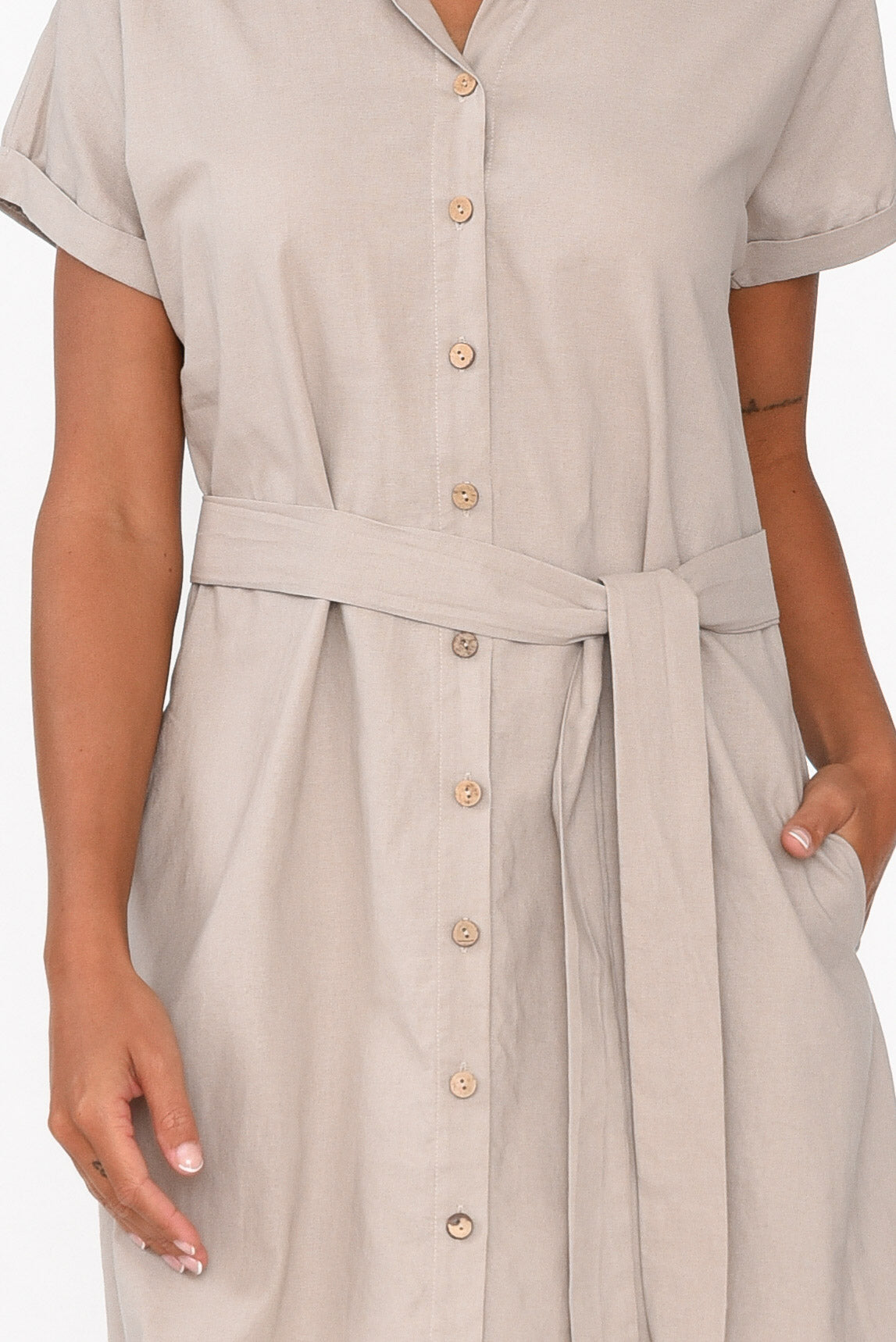 Mareli Natural Linen Blend Dress