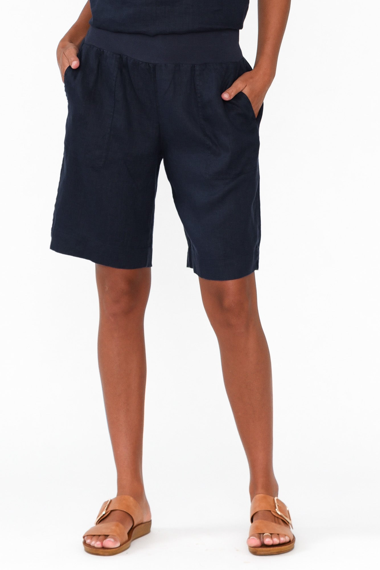 Aster Navy Linen Short