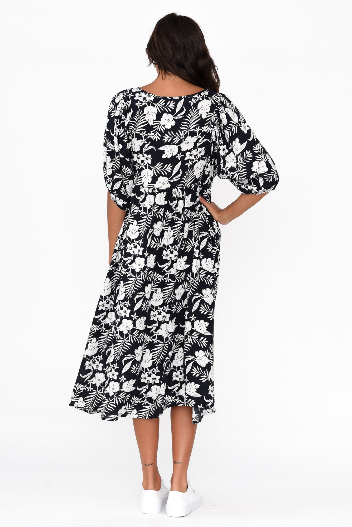 Kacey Black Garden Button Dress