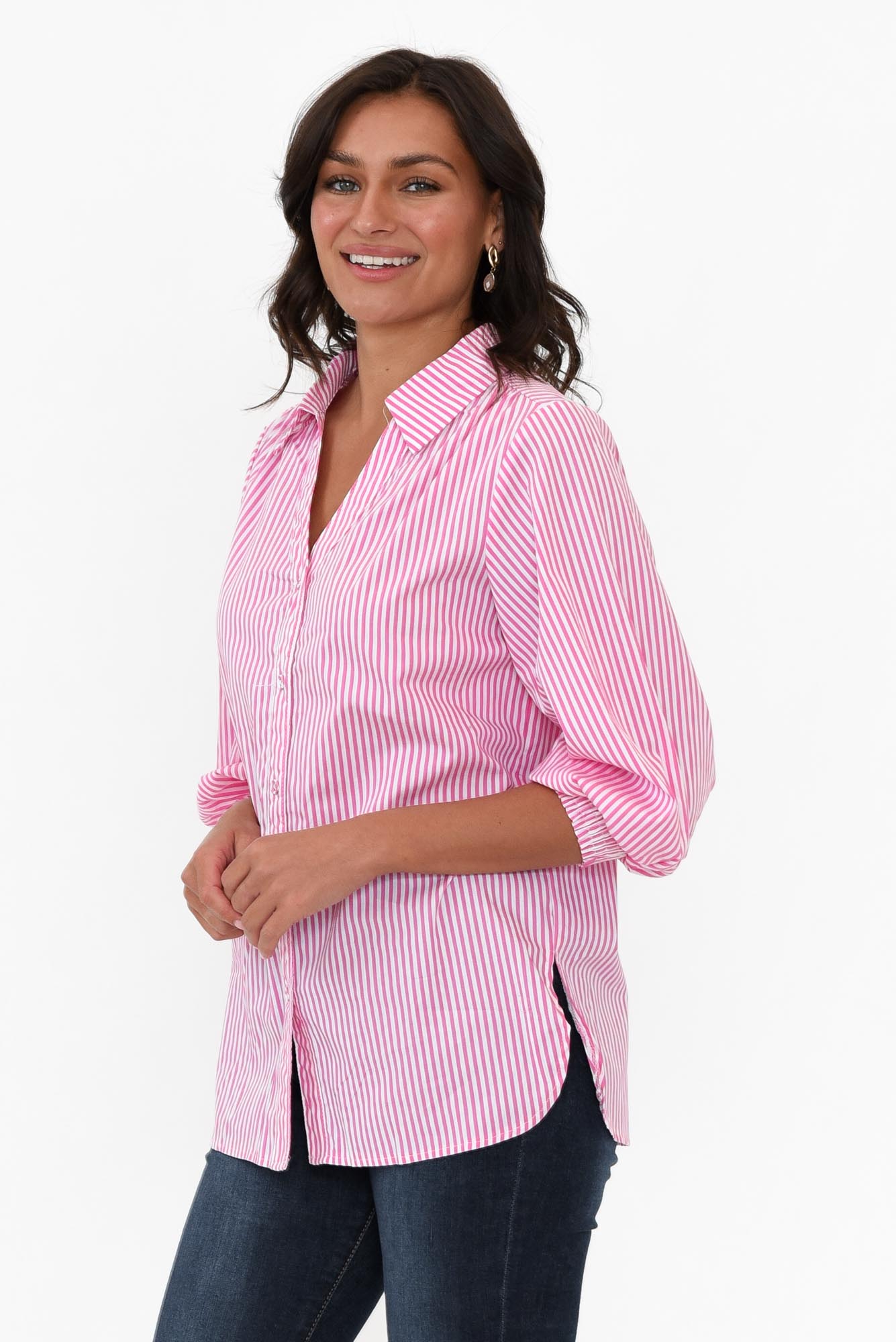 Troy Pink Stripe Cotton Shirt