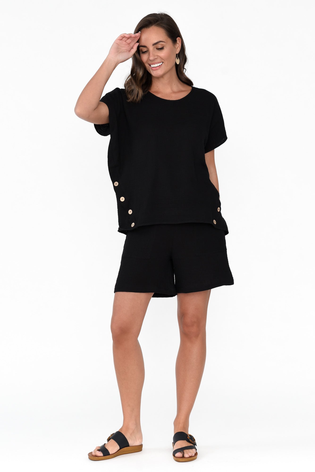 Byron Black Cotton Shorts