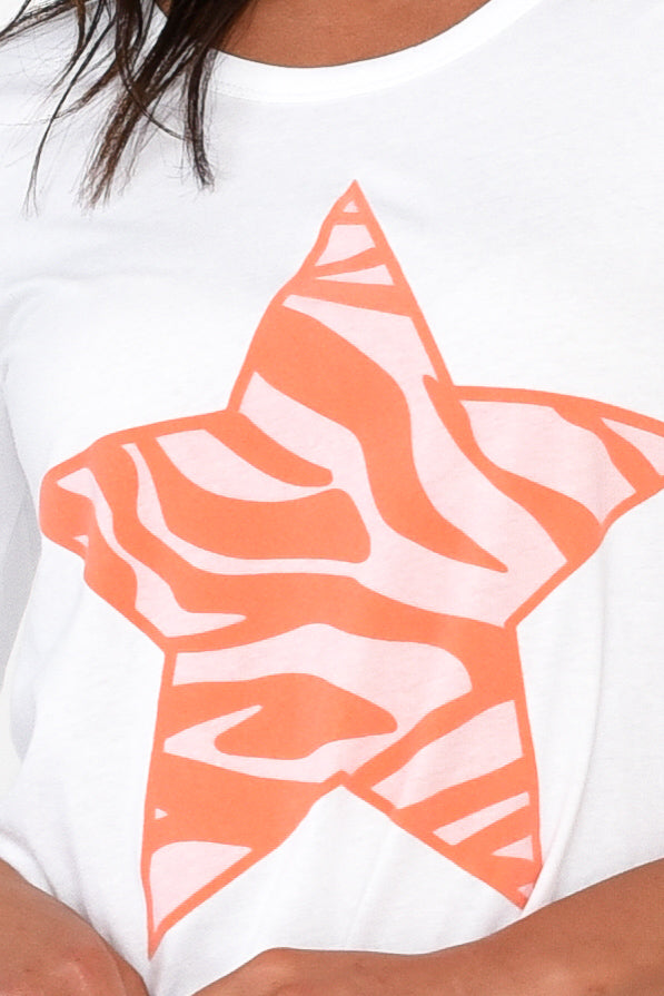 Ariana Pink Zebra Star Cotton Tee
