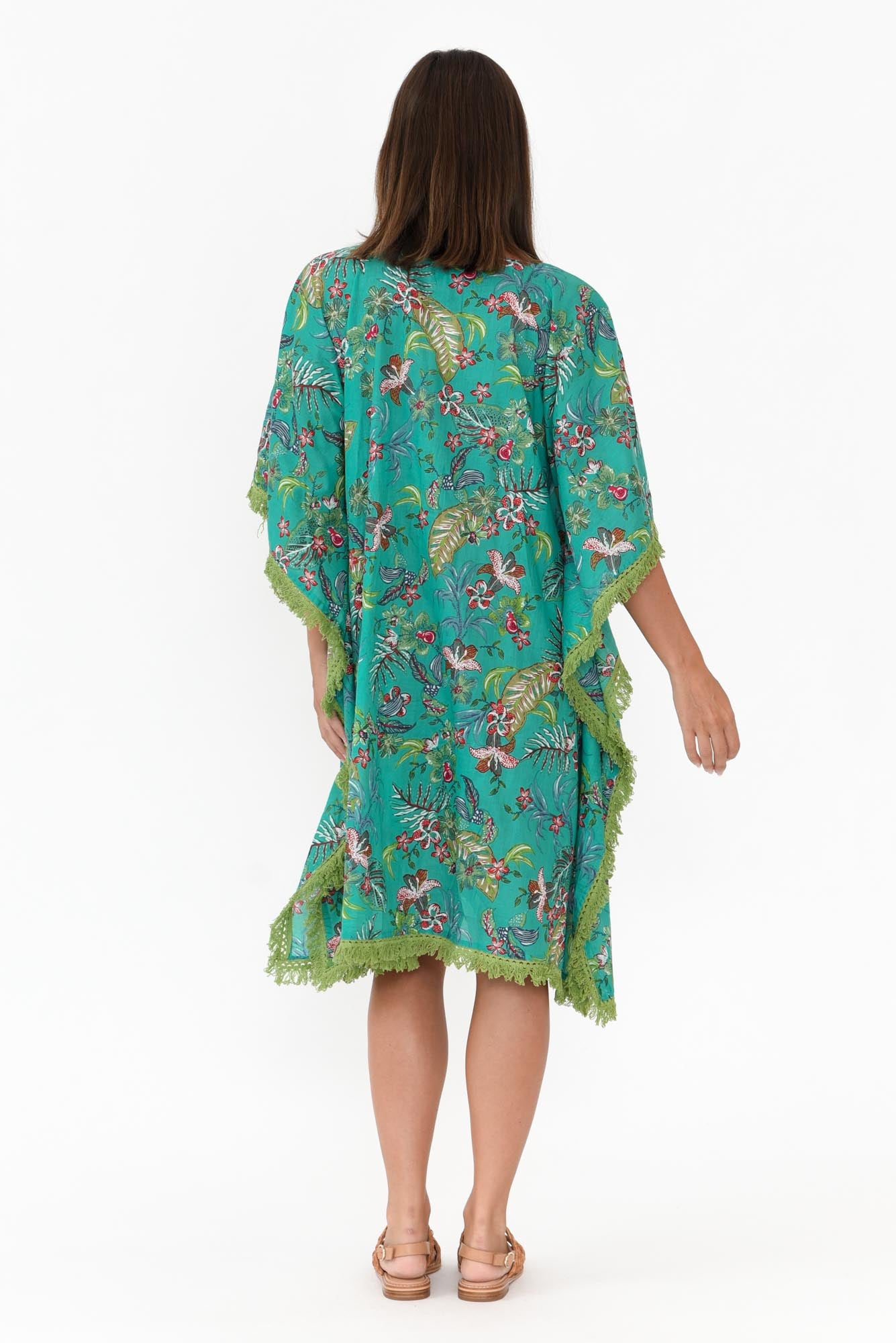Bedarra Green Garden Cotton Kaftan