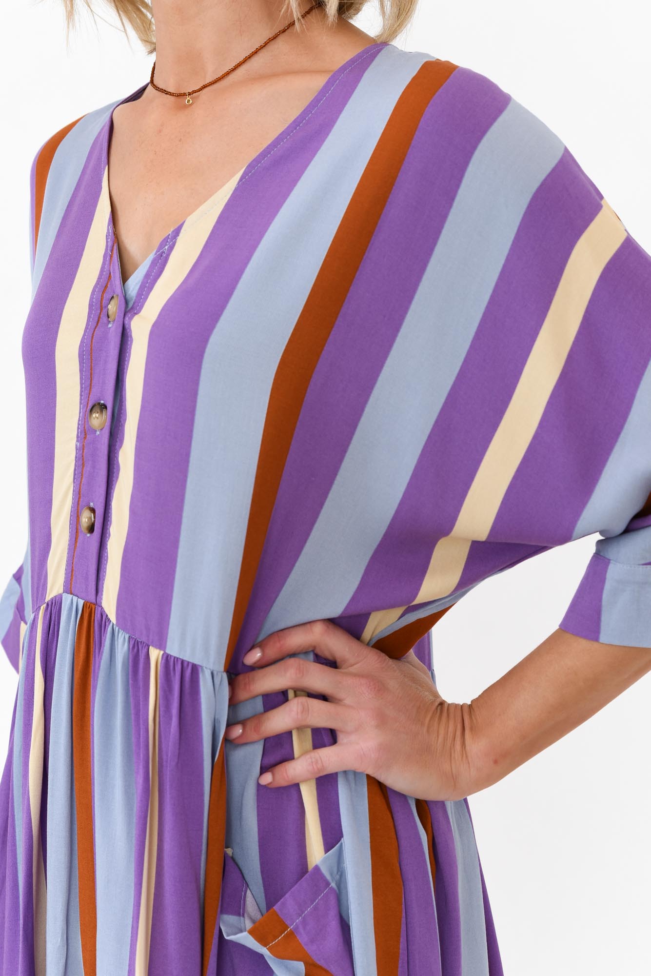 Electra Purple Stripe Pocket Dress