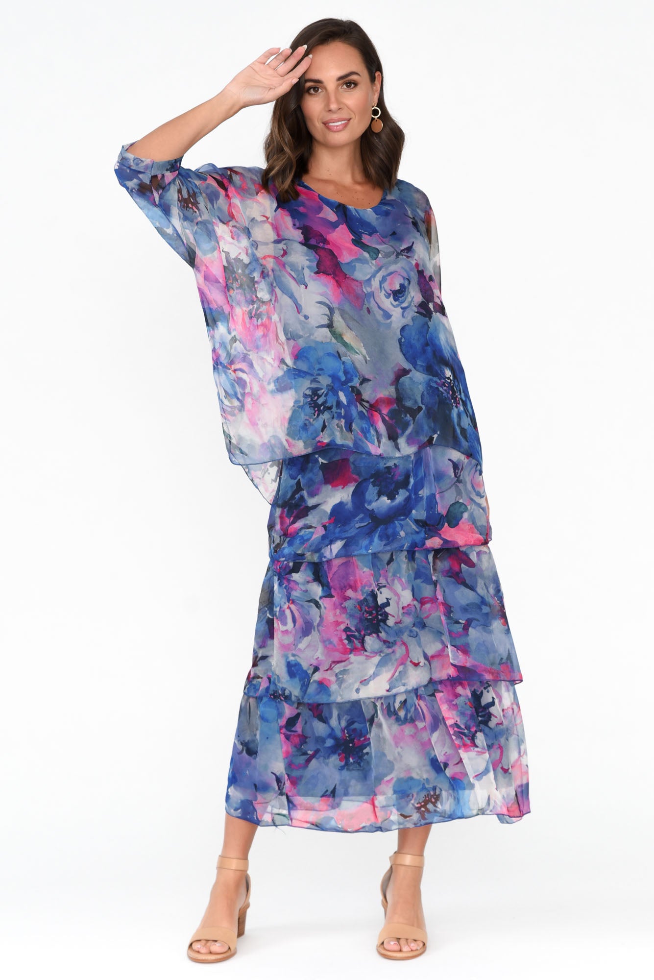Teffy Blue Blossom Layer Dress