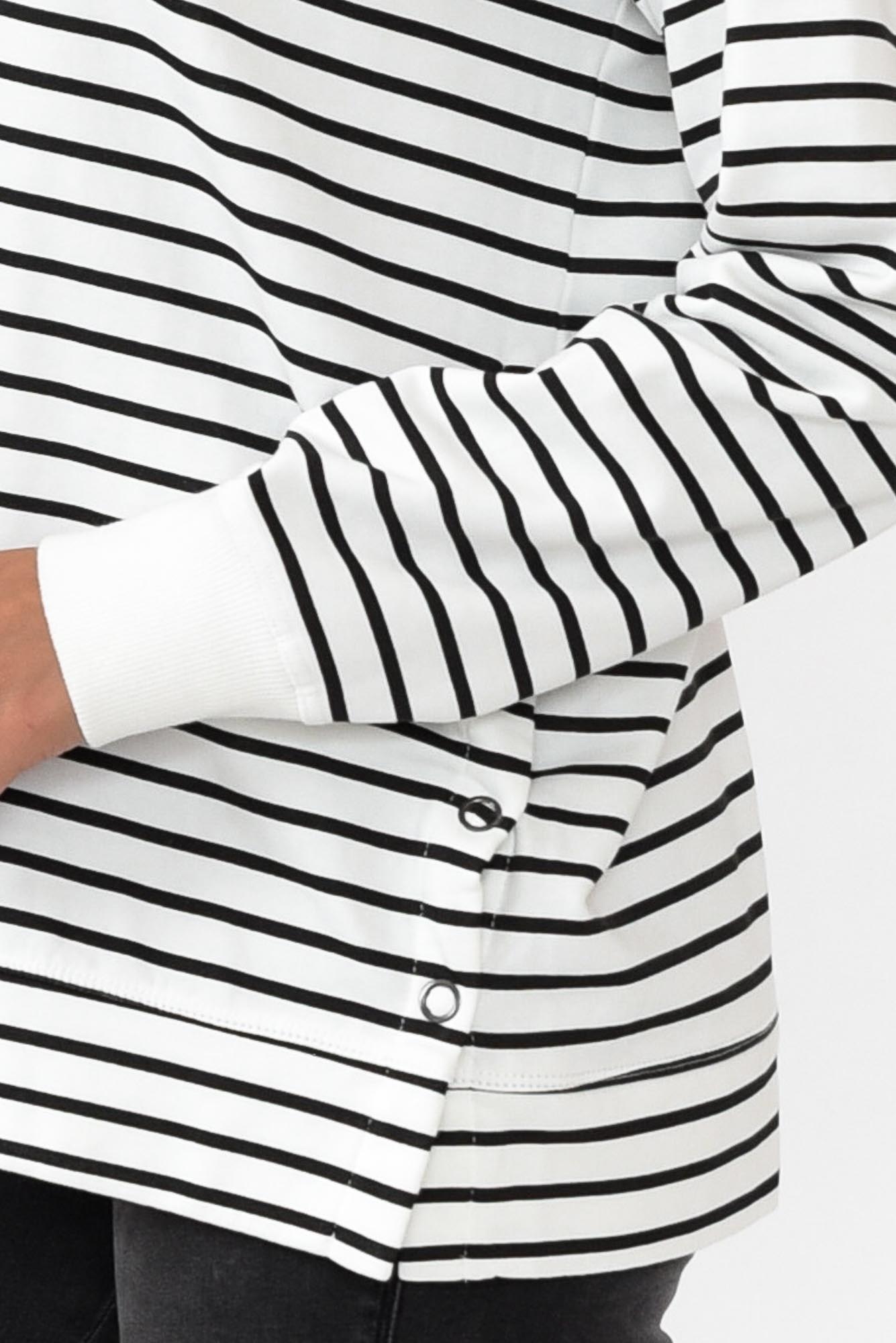 Prado Black Stripe Cotton Crew Jumper