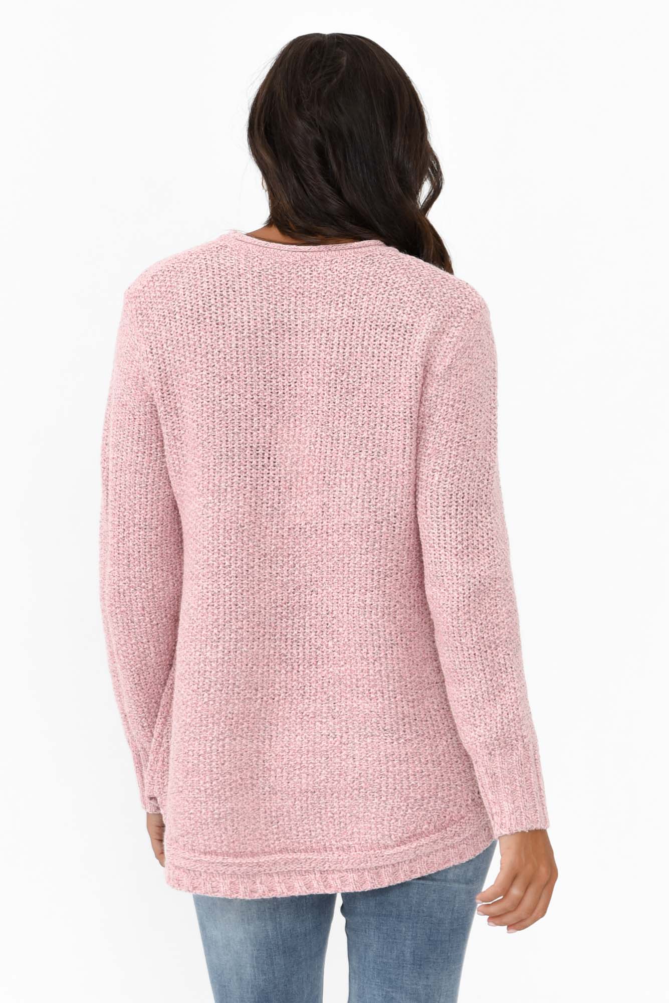 Lucas Pink Knit Button Jumper