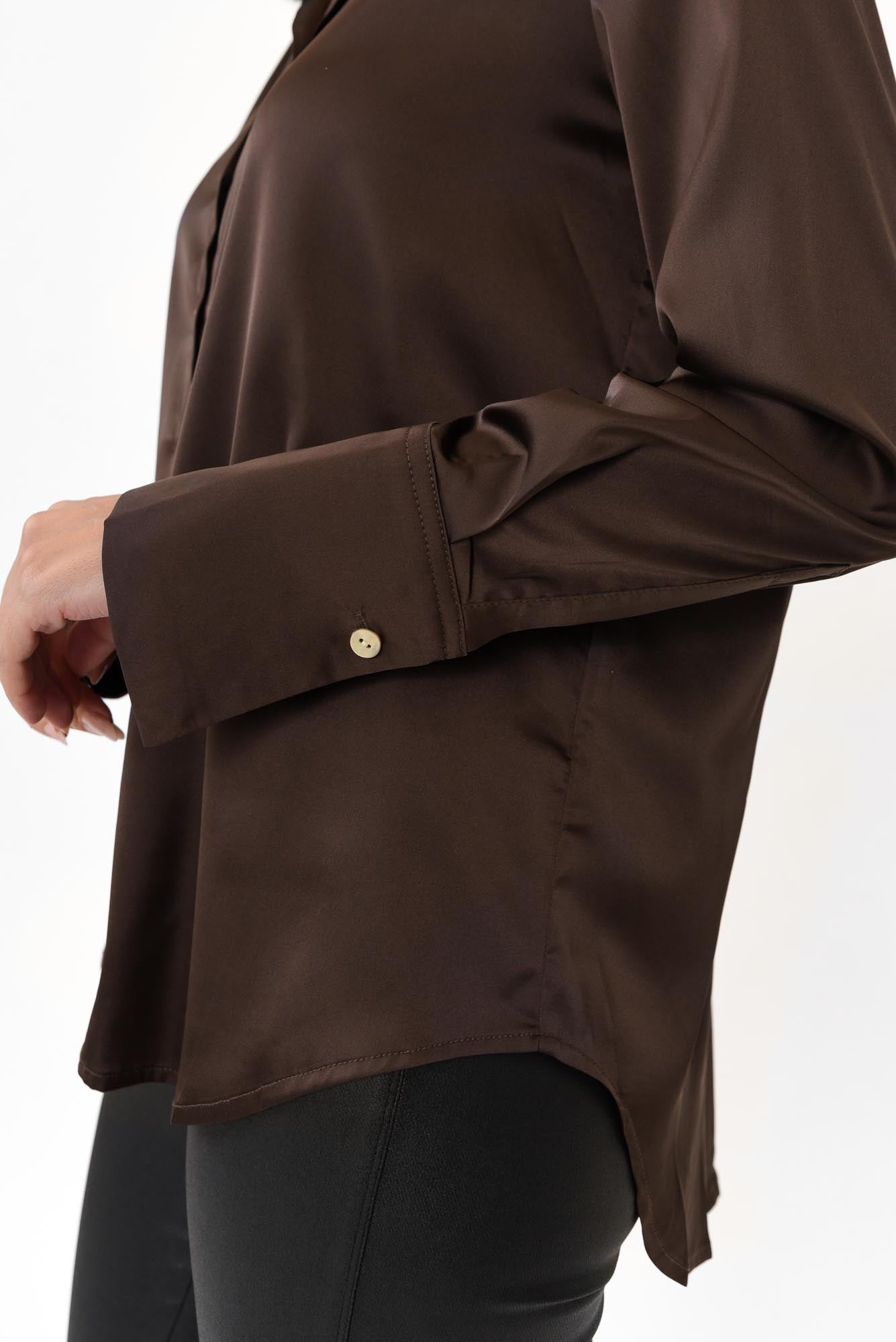 Honor Chocolate Satin Shirt