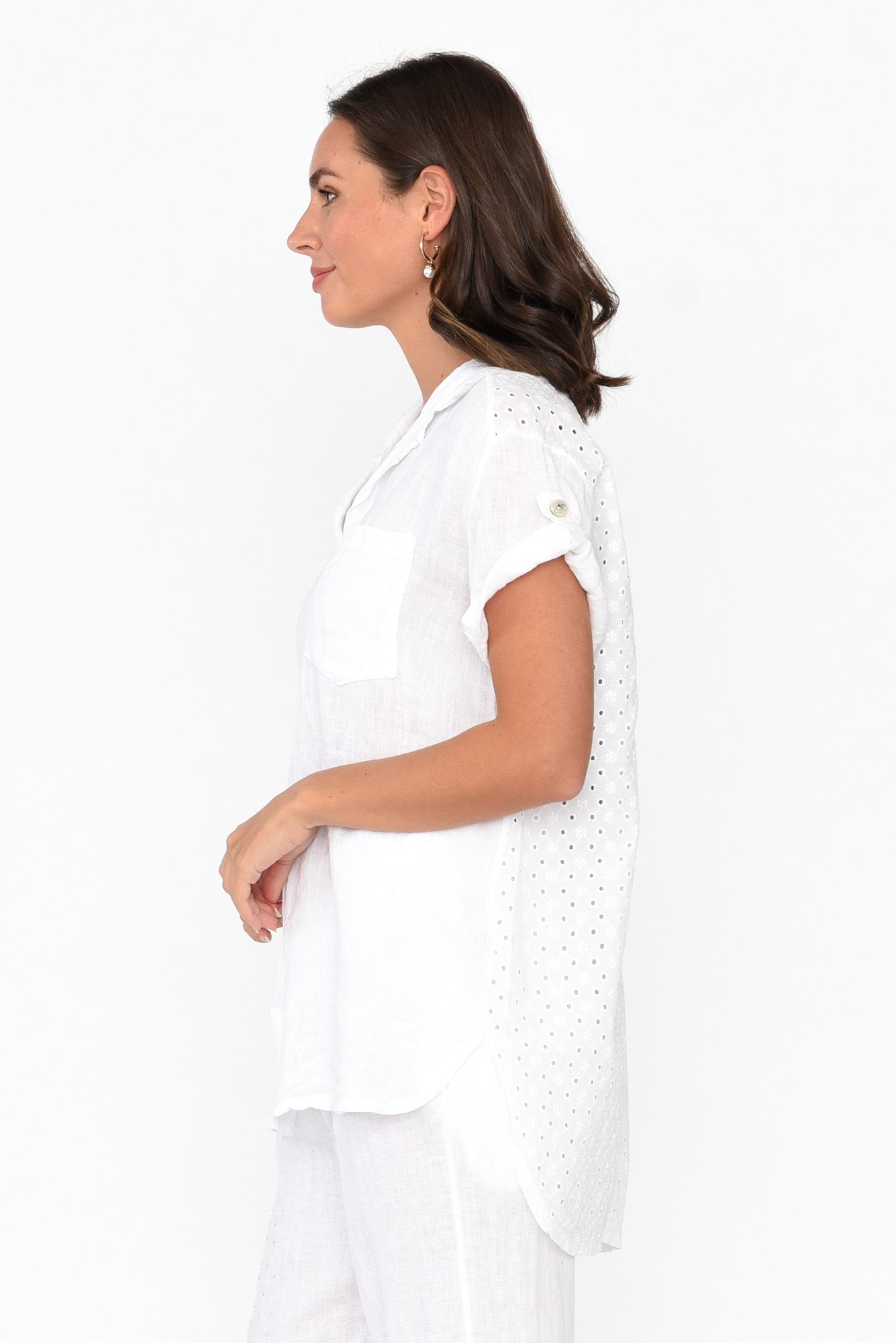 Nalda White Leopard Linen Shirt