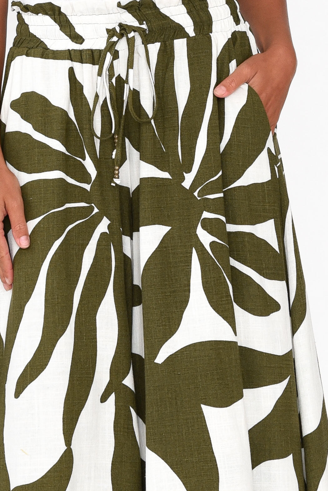 Marit Green Leaf Wide Leg Pant