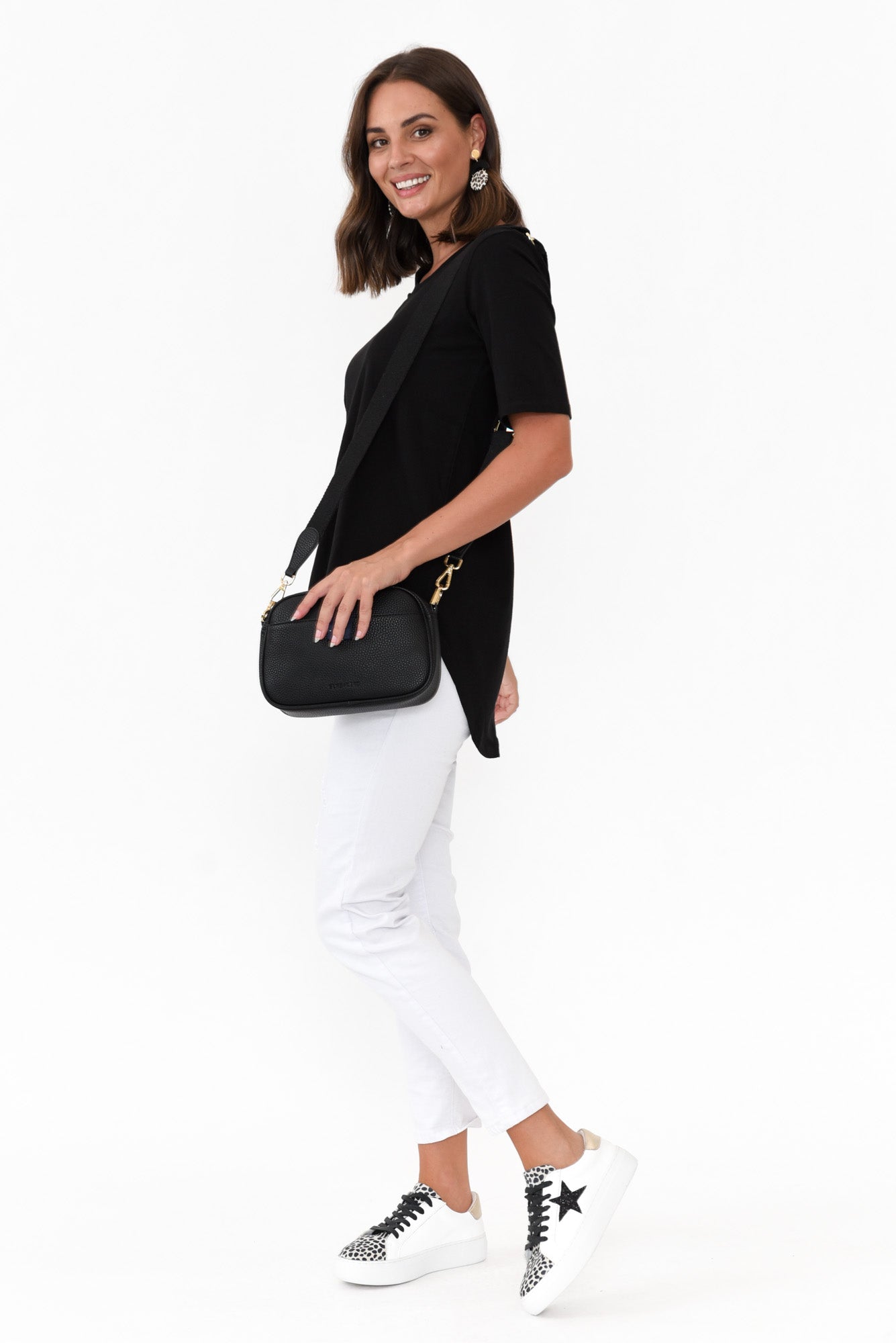Ariana Black Cotton Tee