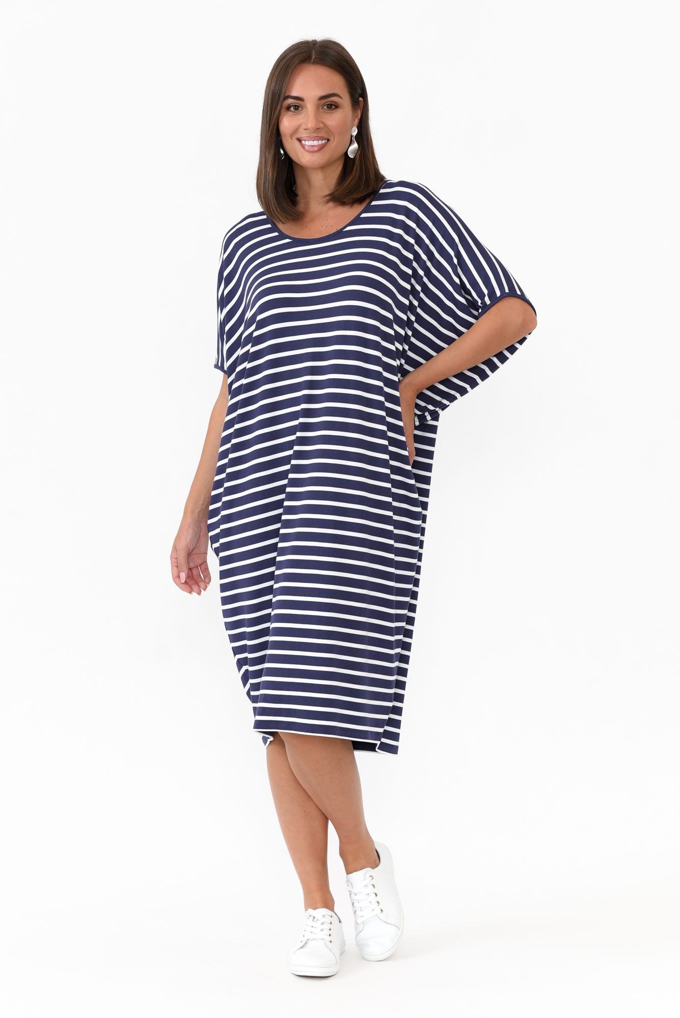 Navy Parisian Stripe Maui Dress