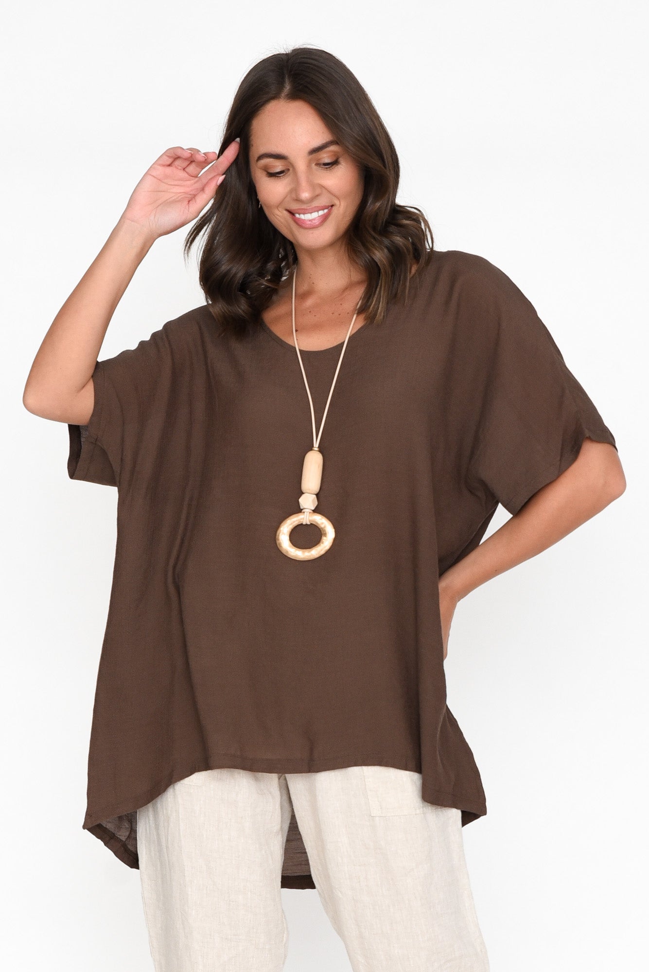 Elvira Chocolate Drape Top